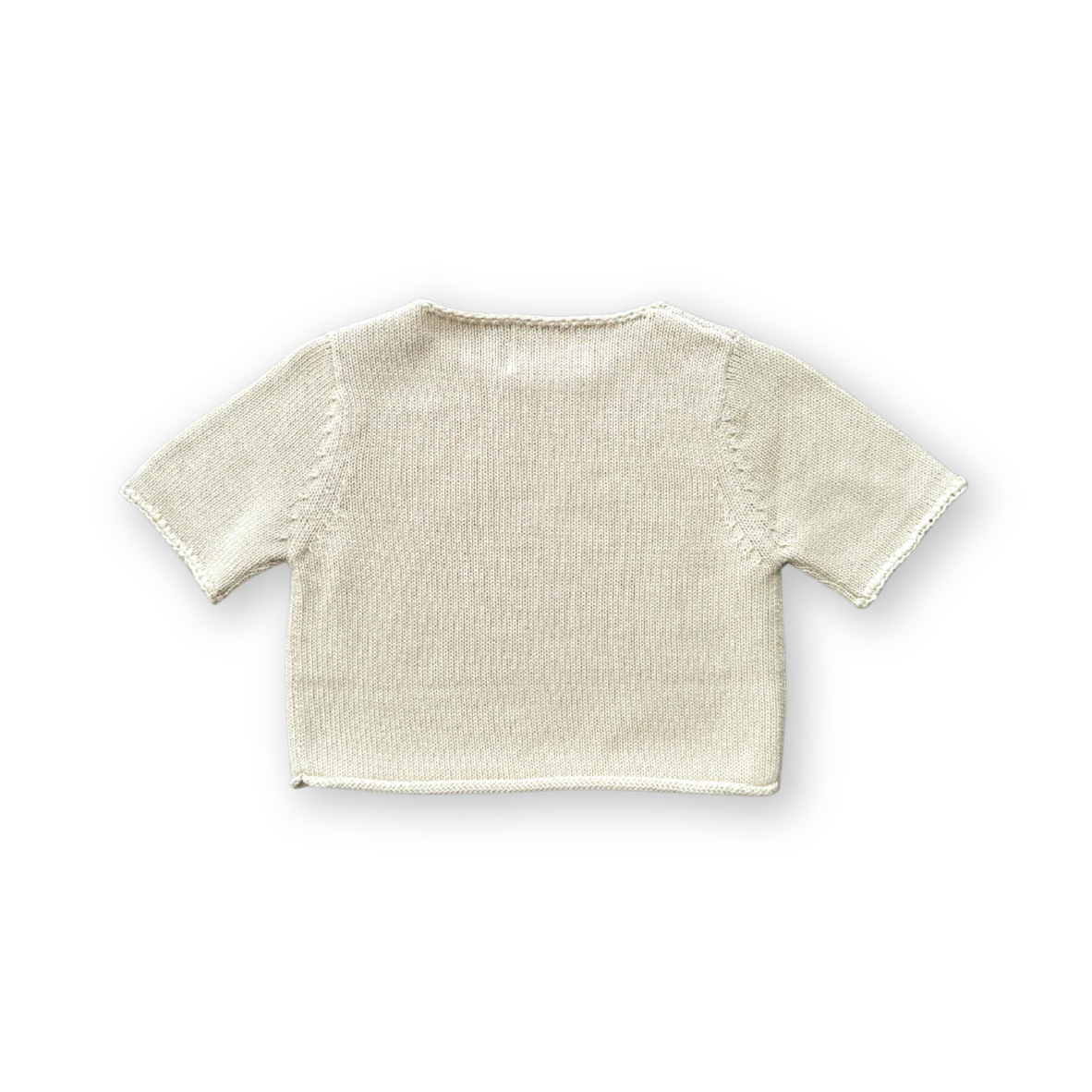 Grown Blanket Stitch Knitted Tee - Dune - Image 4