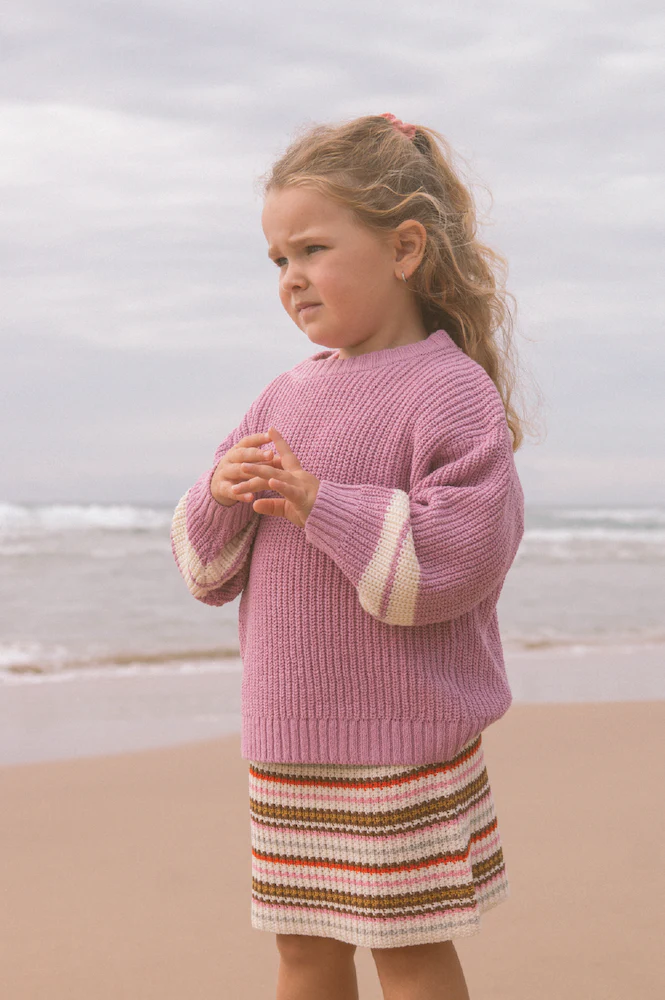 Chunky Rib Pull Over - Raspberry - Image 2