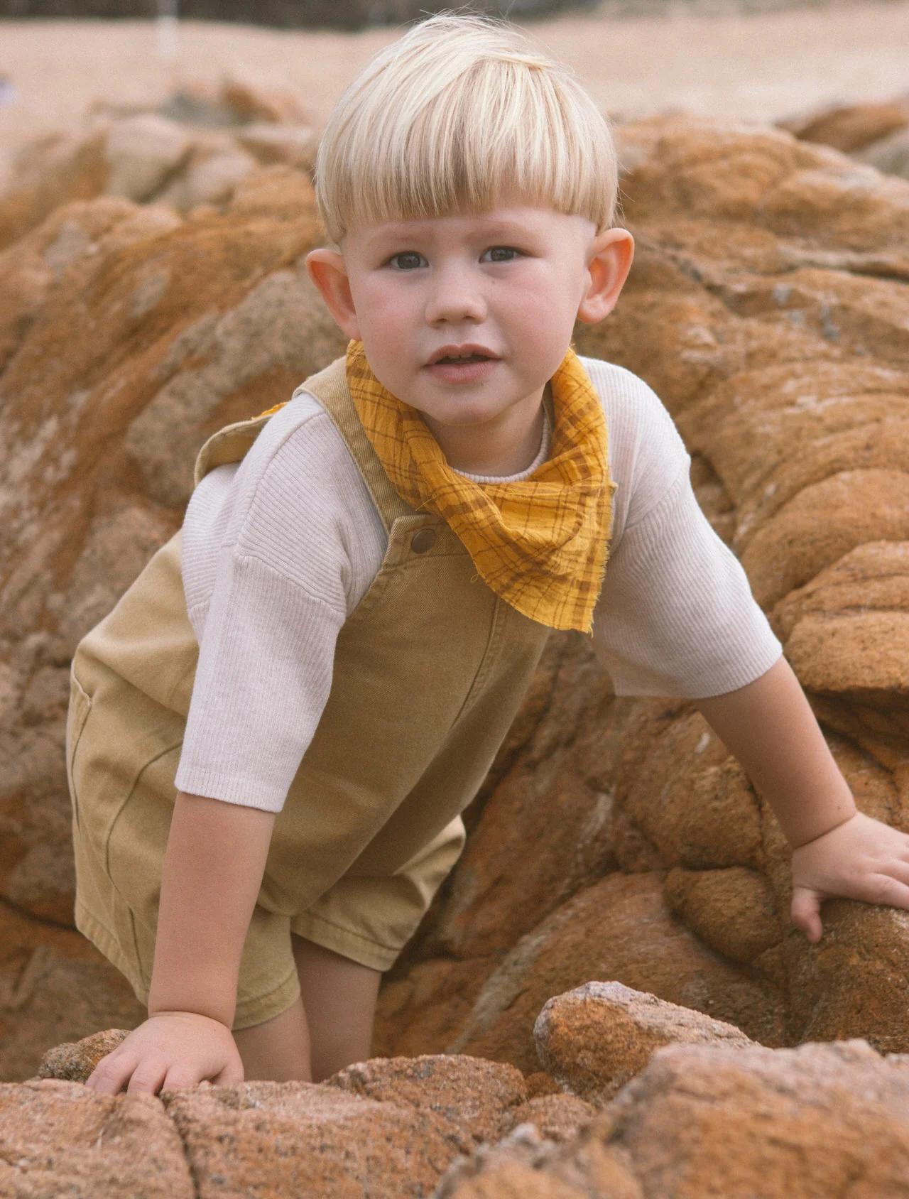 Everyday Twill Short Overalls - Mustard - Image 2