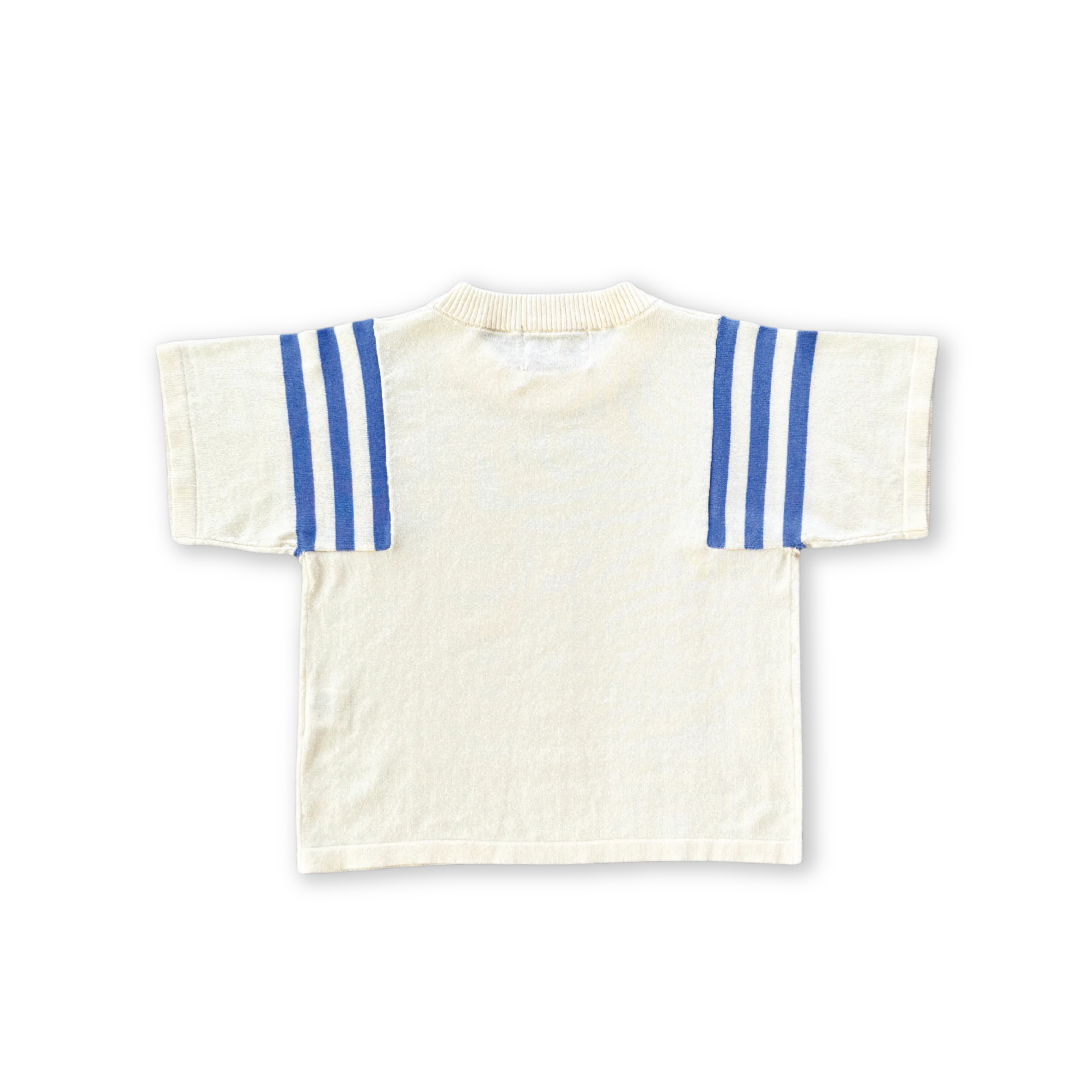 Knitted Stripe Sleeve Knitted Tee - Milk - Image 4