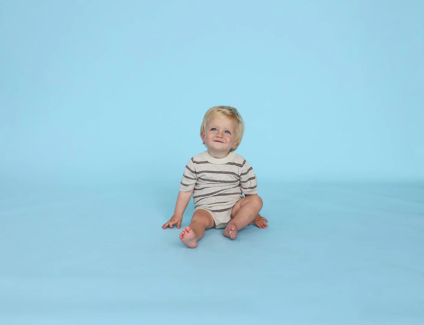 Grown Knitted Terry Striped Bodysuit - Dune/Cafe - Image 2