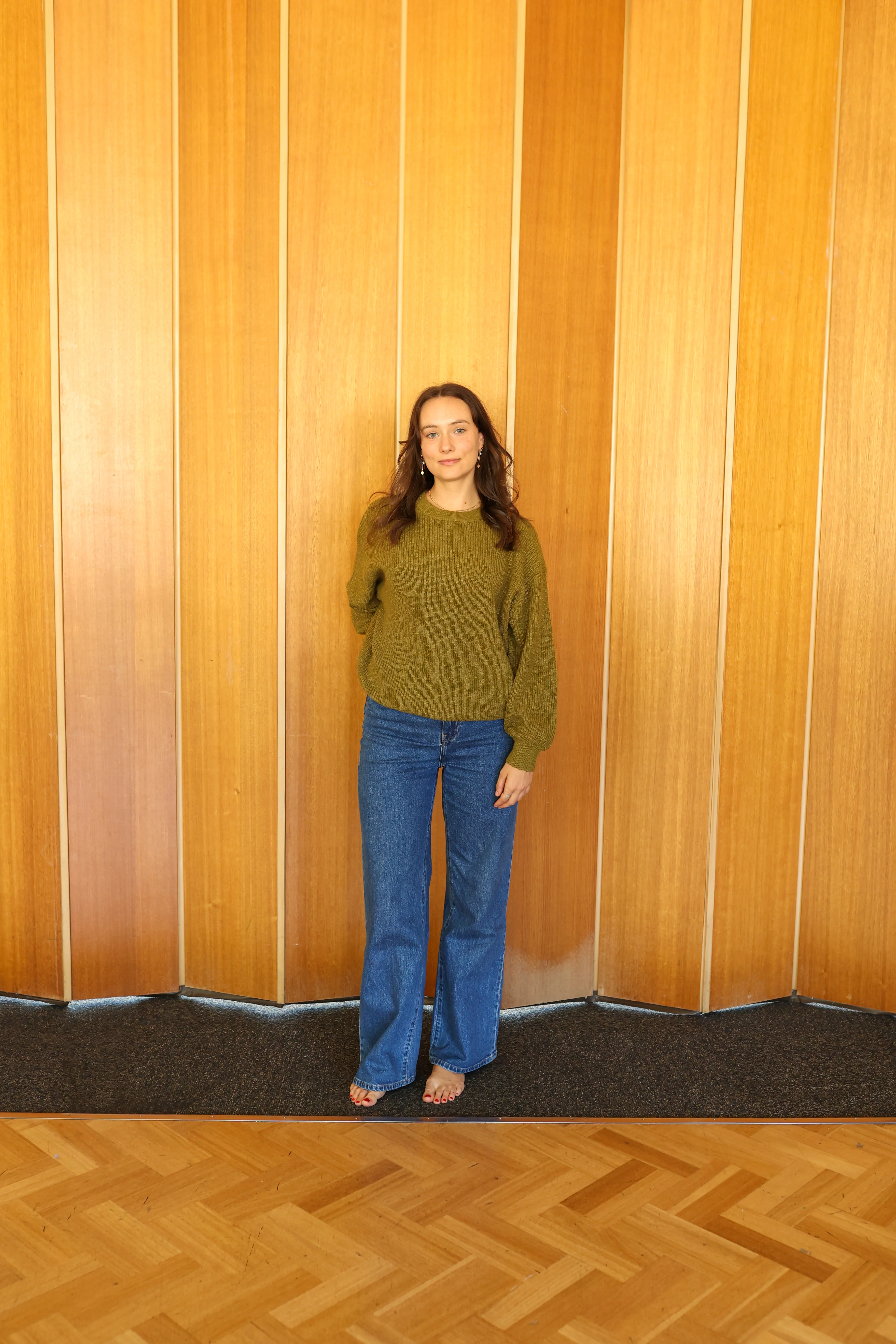 Ladies Oversized Rib Pull Over - Herb - Image 2