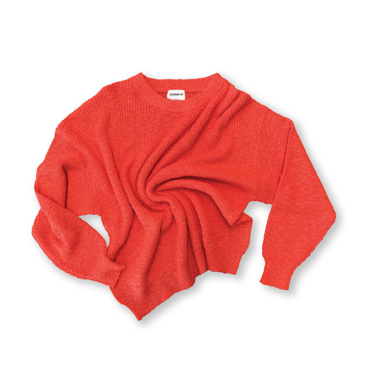 Ladies Oversized Rib Pull Over - Tomato