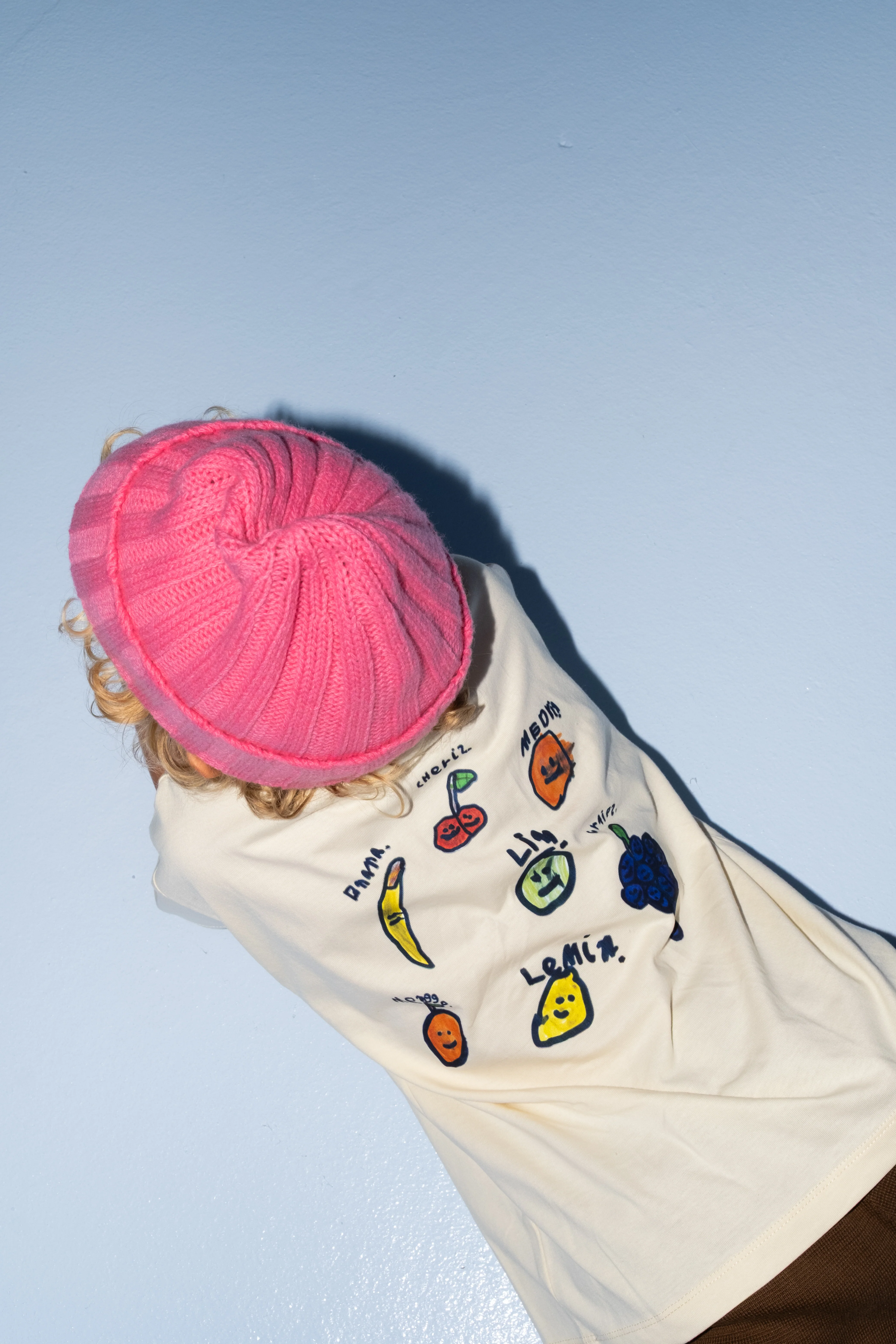 Merino Blend Rib Knit Beanie - Raspberry - Image 3