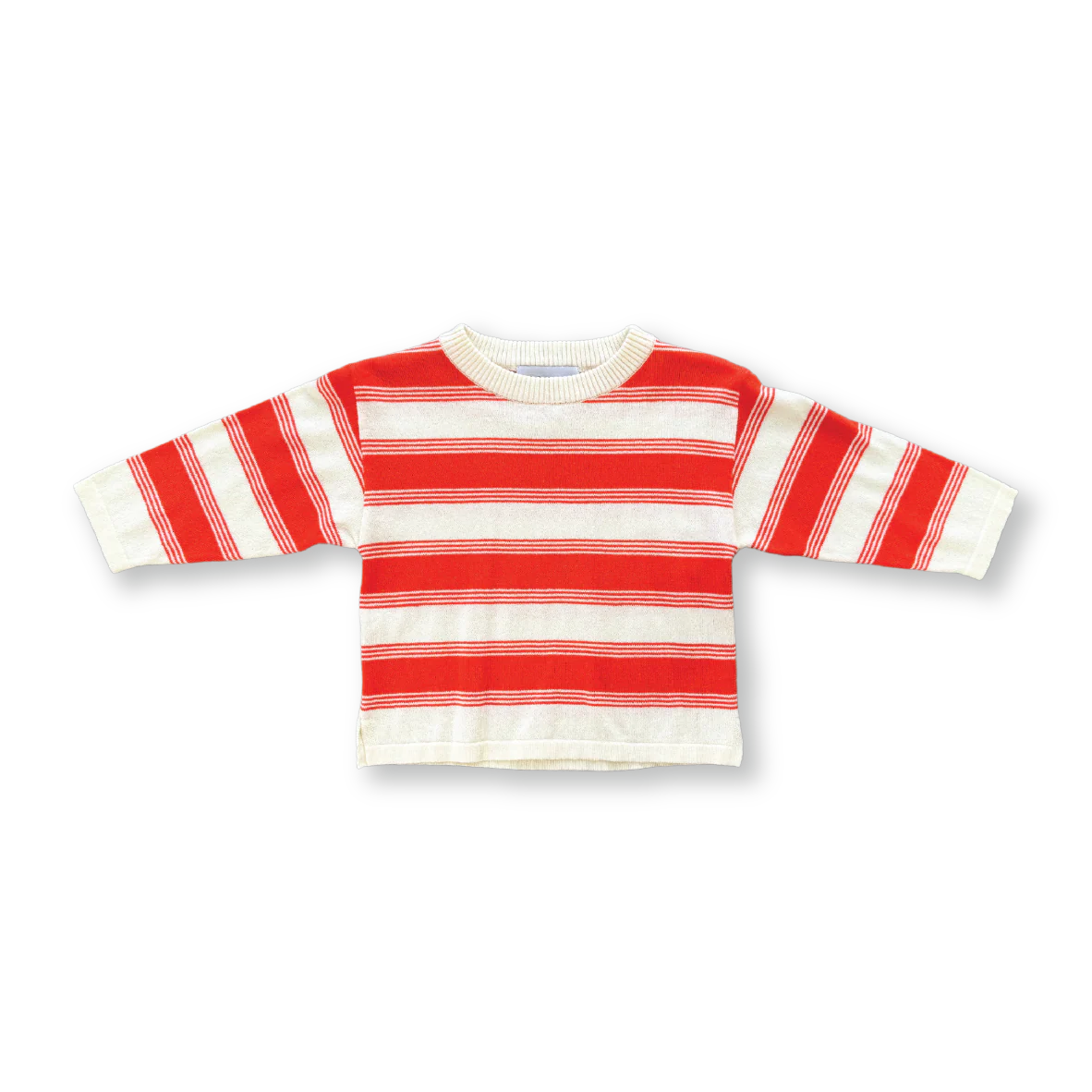 Organic 7-Stripe Long Sleeve Tee - Tomato