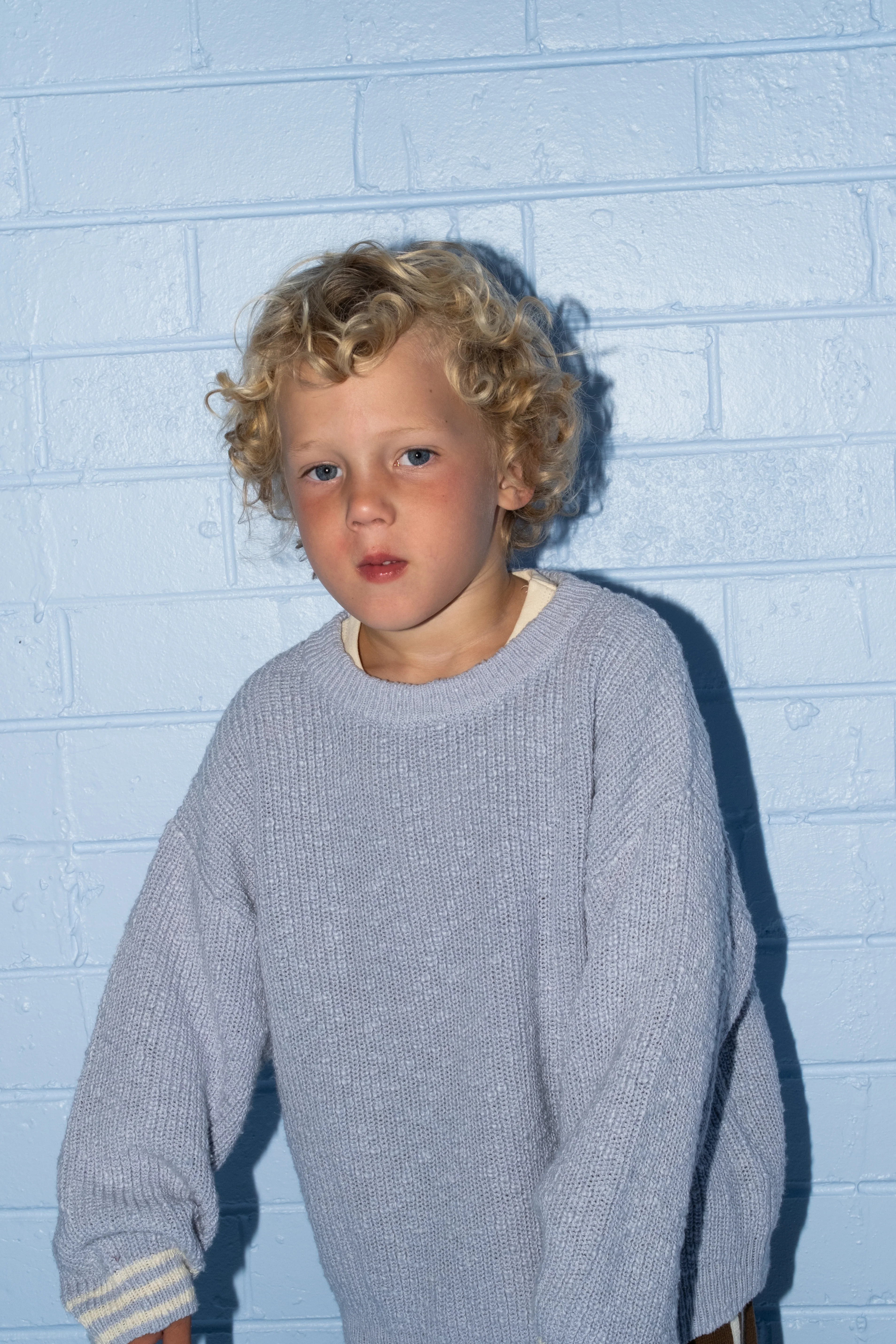 Organic Essential Textured Knit Pull Over - Haze - Image 2