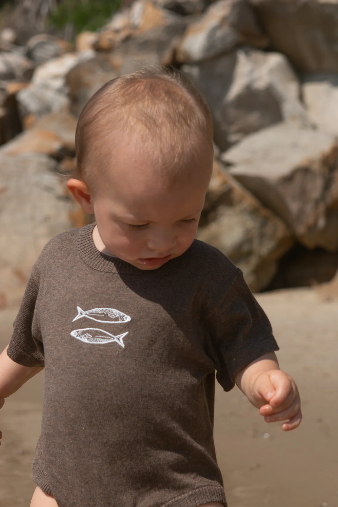 Organic Sardine Oversized Romper - Mud - Image 3