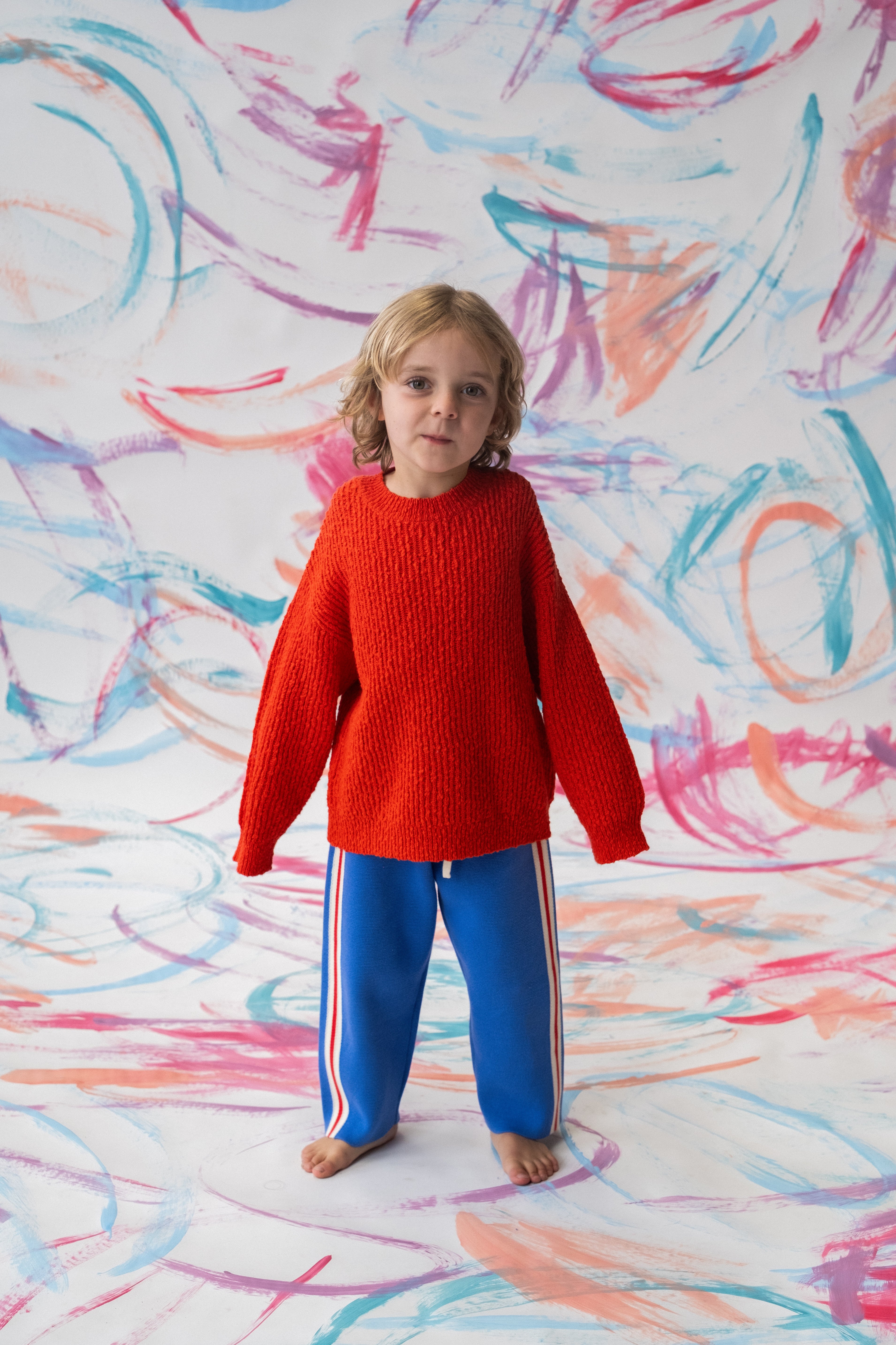 Organic Textured Boucle Knit Pull Over - Sauce - Image 2