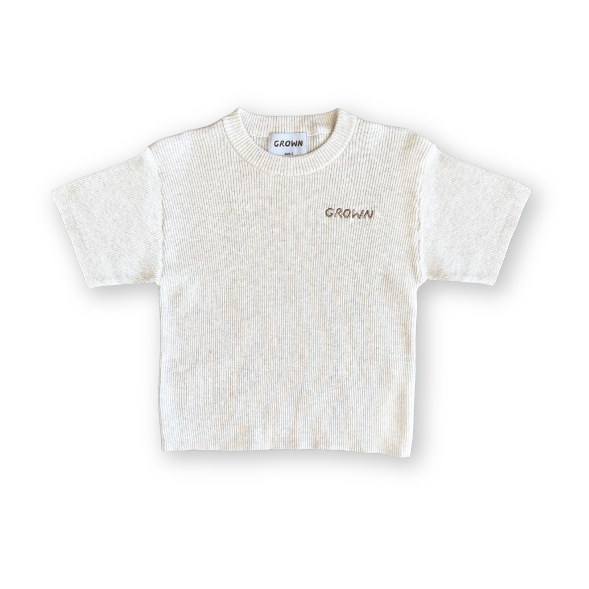 Ribbed Knitted Logo Tee