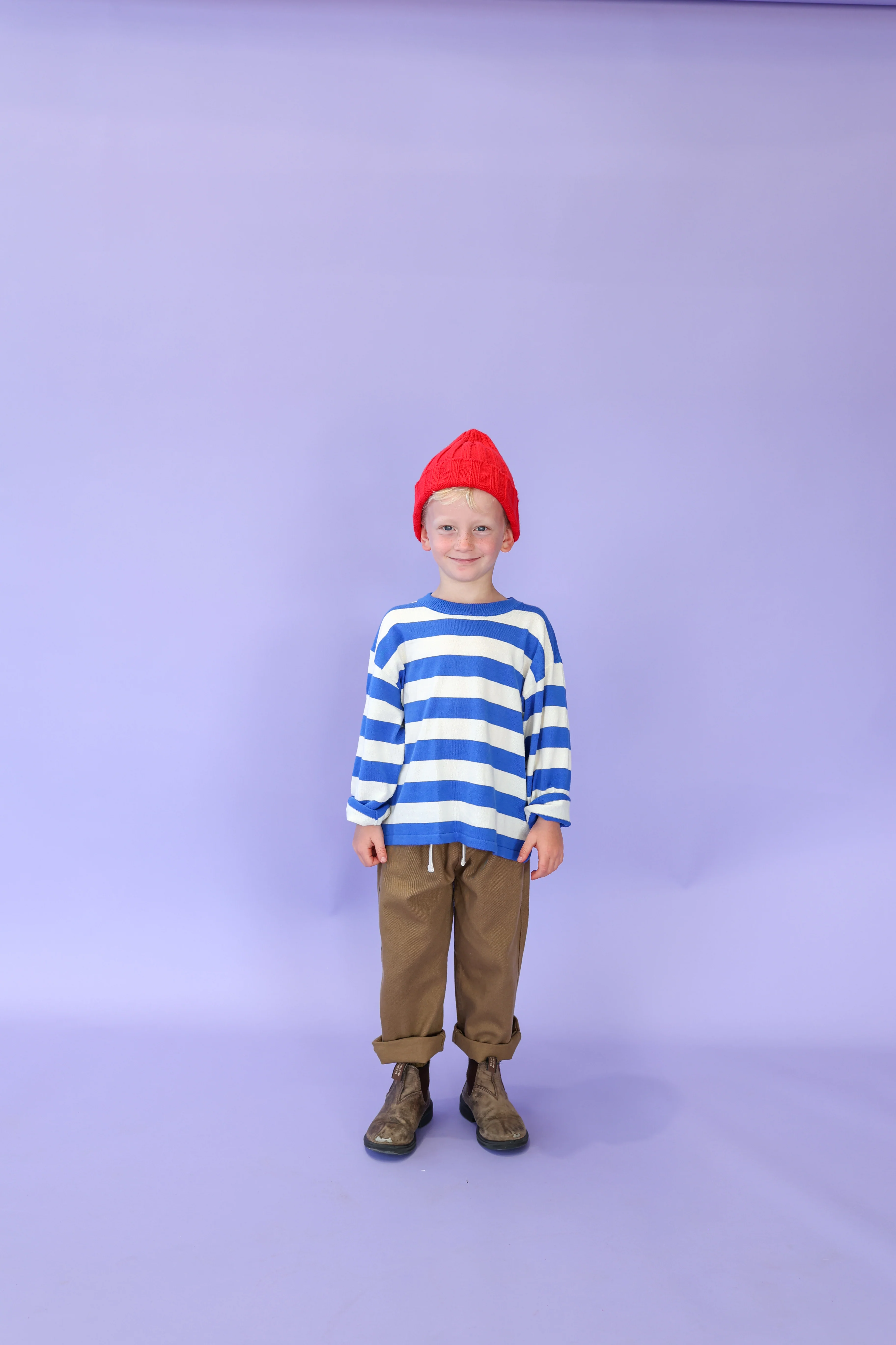 Stripe Long Sleeve Knitted Tee - Sea - Image 5