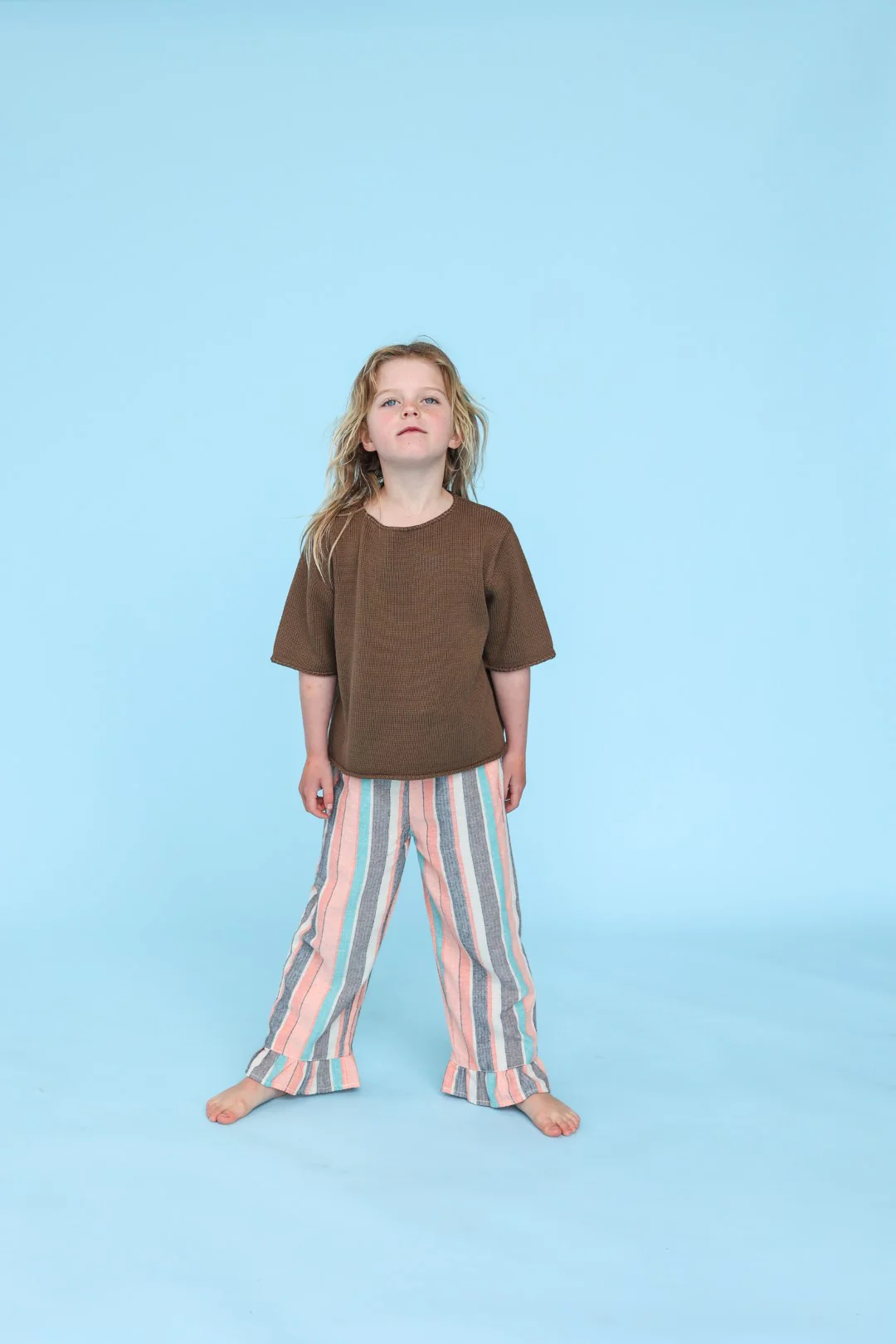 Grown Summer Stripe Cotton Frill Pant - Image 2