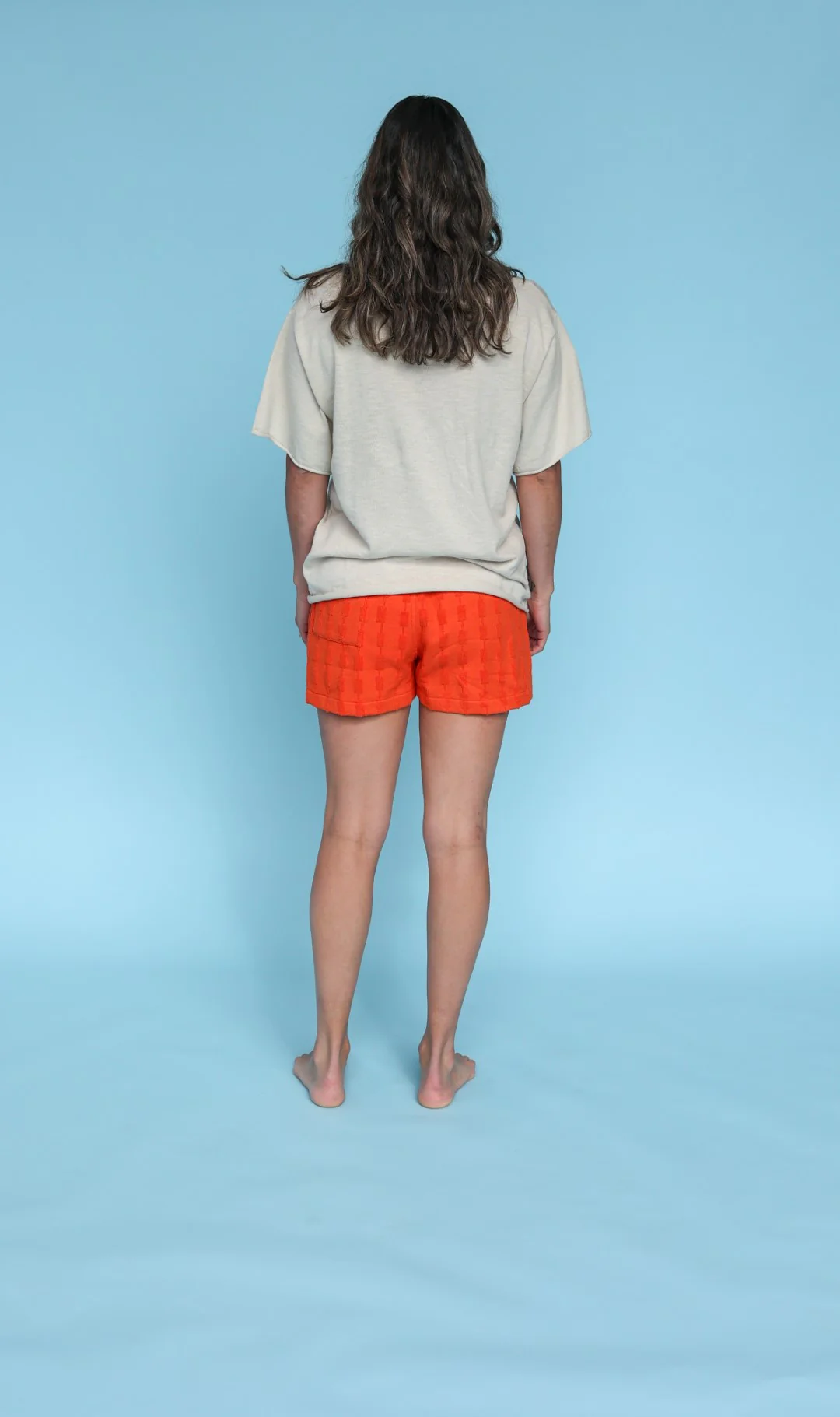 Grown Ladies Terry Shorts - Blocks Rosso - Image 3