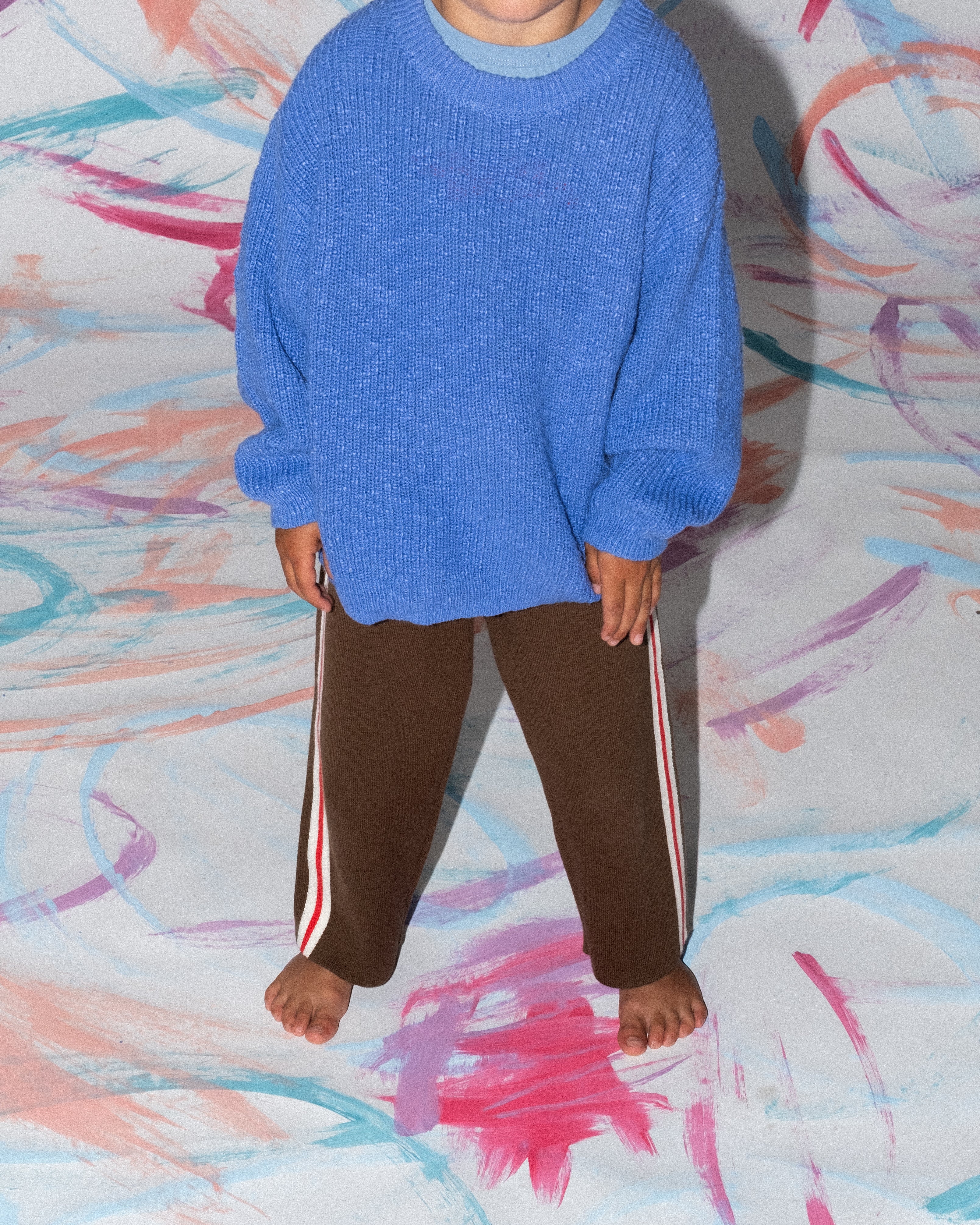 Organic Textured Slub Knit Pull Over - Cobalt - Image 2