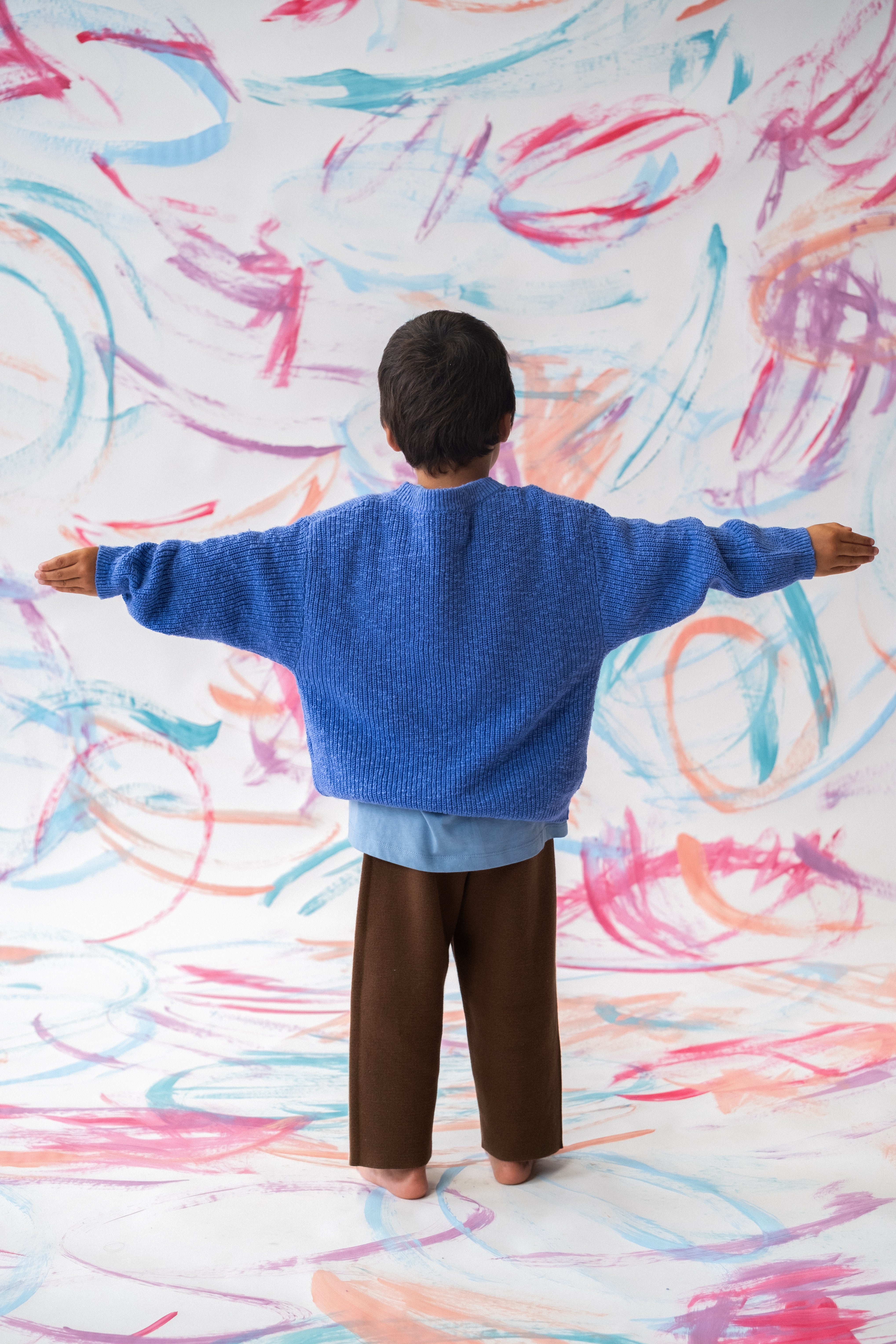 Organic Textured Slub Knit Pull Over - Cobalt - Image 5