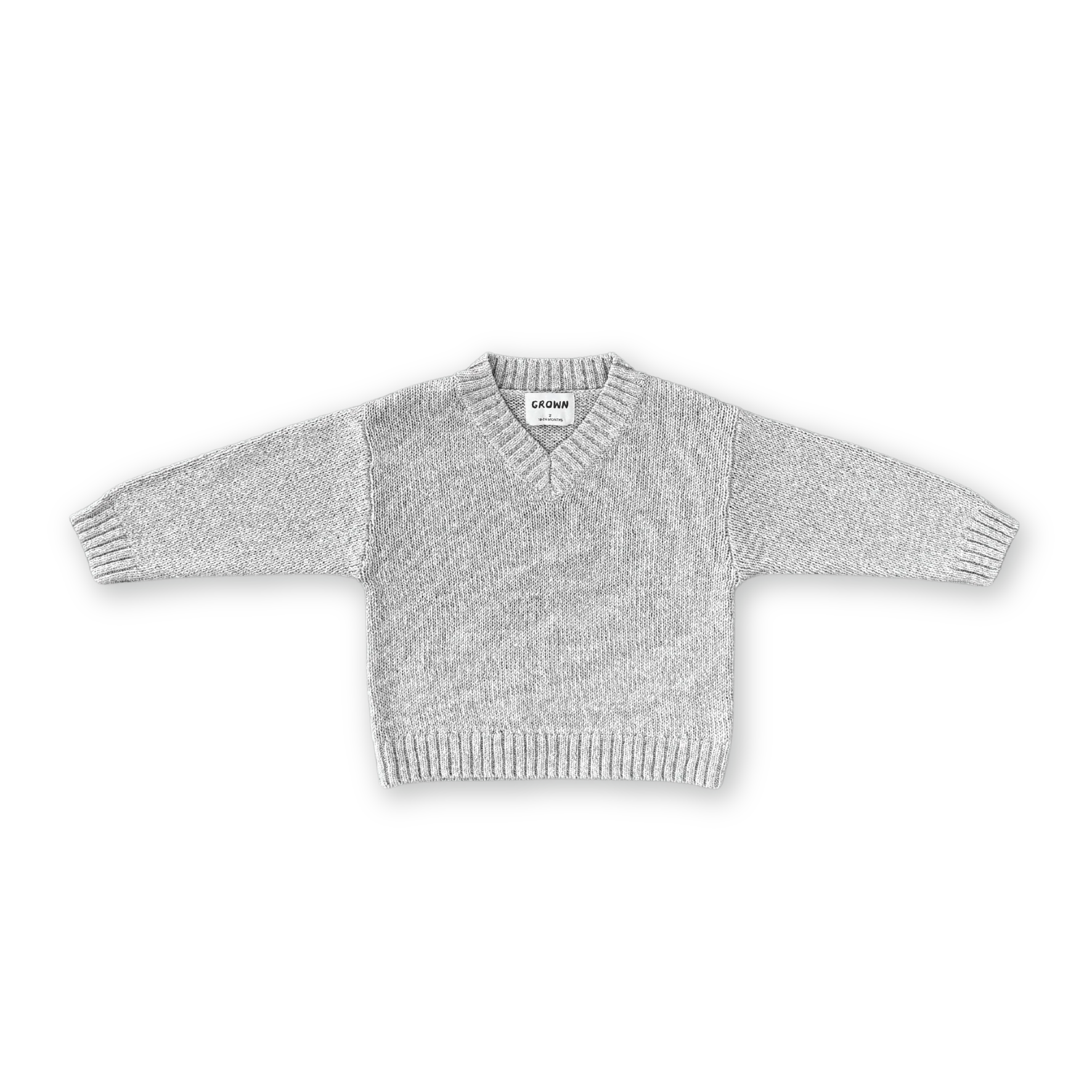 V-Neck Pull Over - Grey Marle