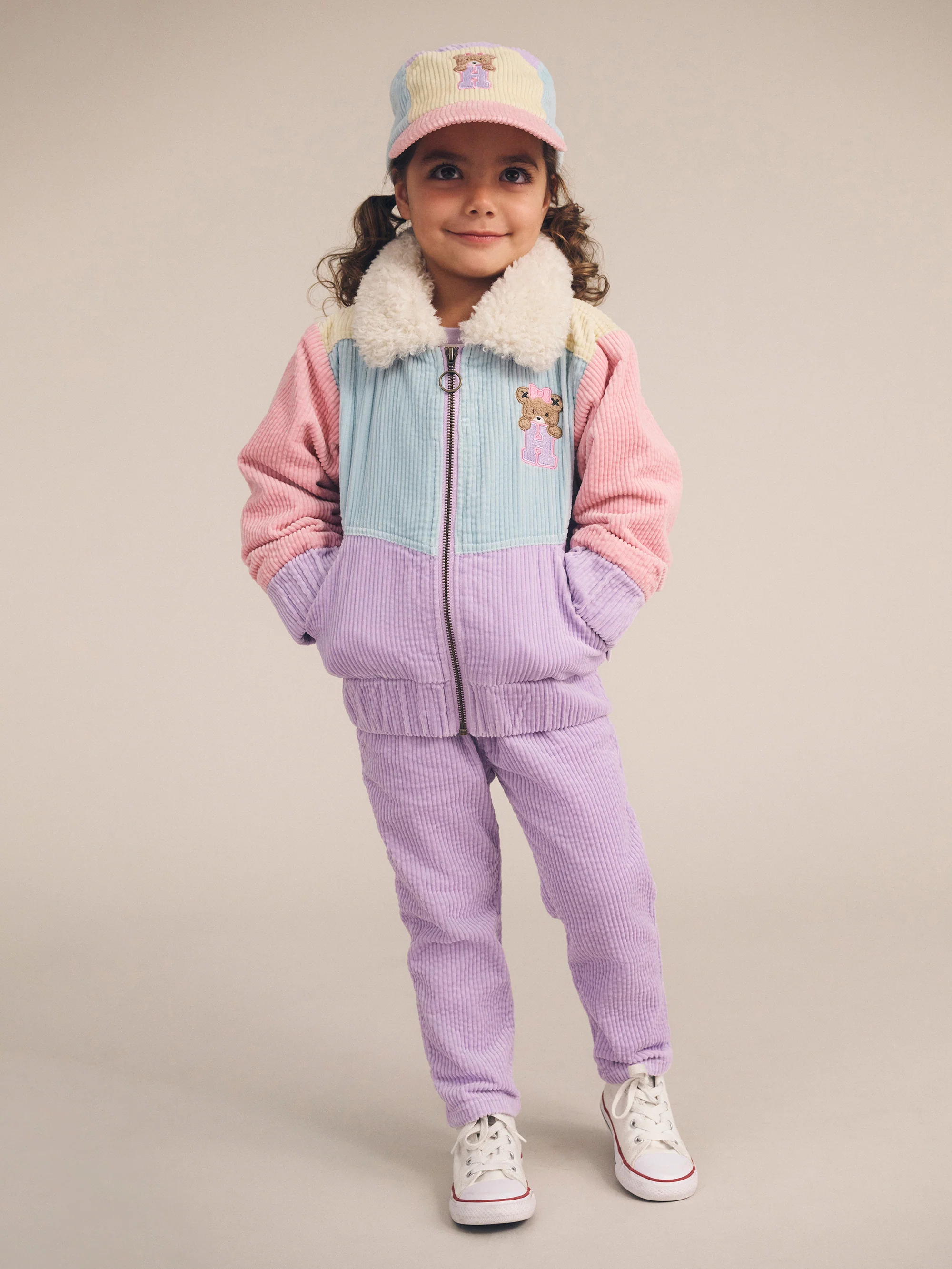 Huxbaby Blush Colour Block Cord Jacket - Image 3