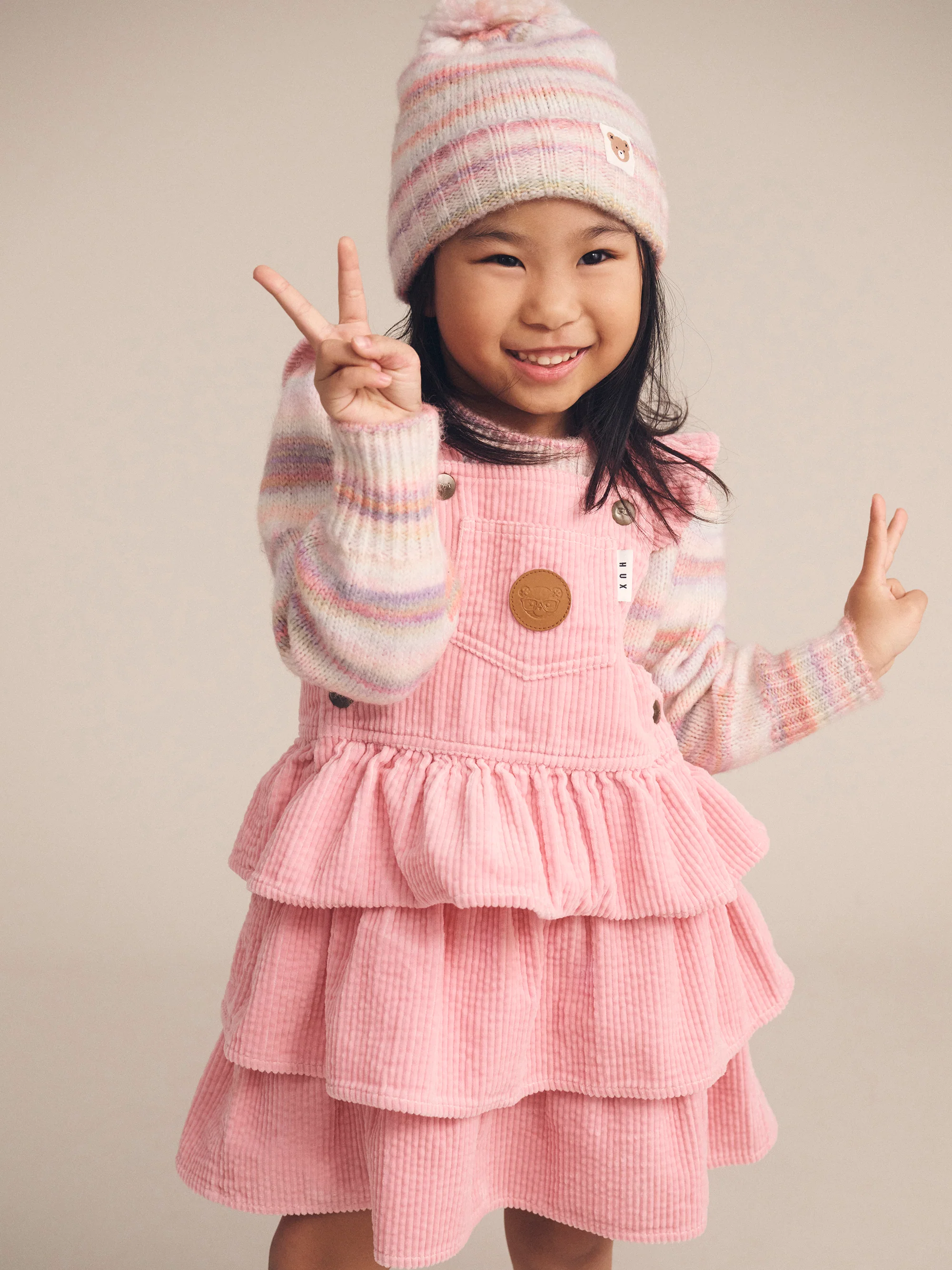 Blush Cord Tiered Overall Dress - Image 2