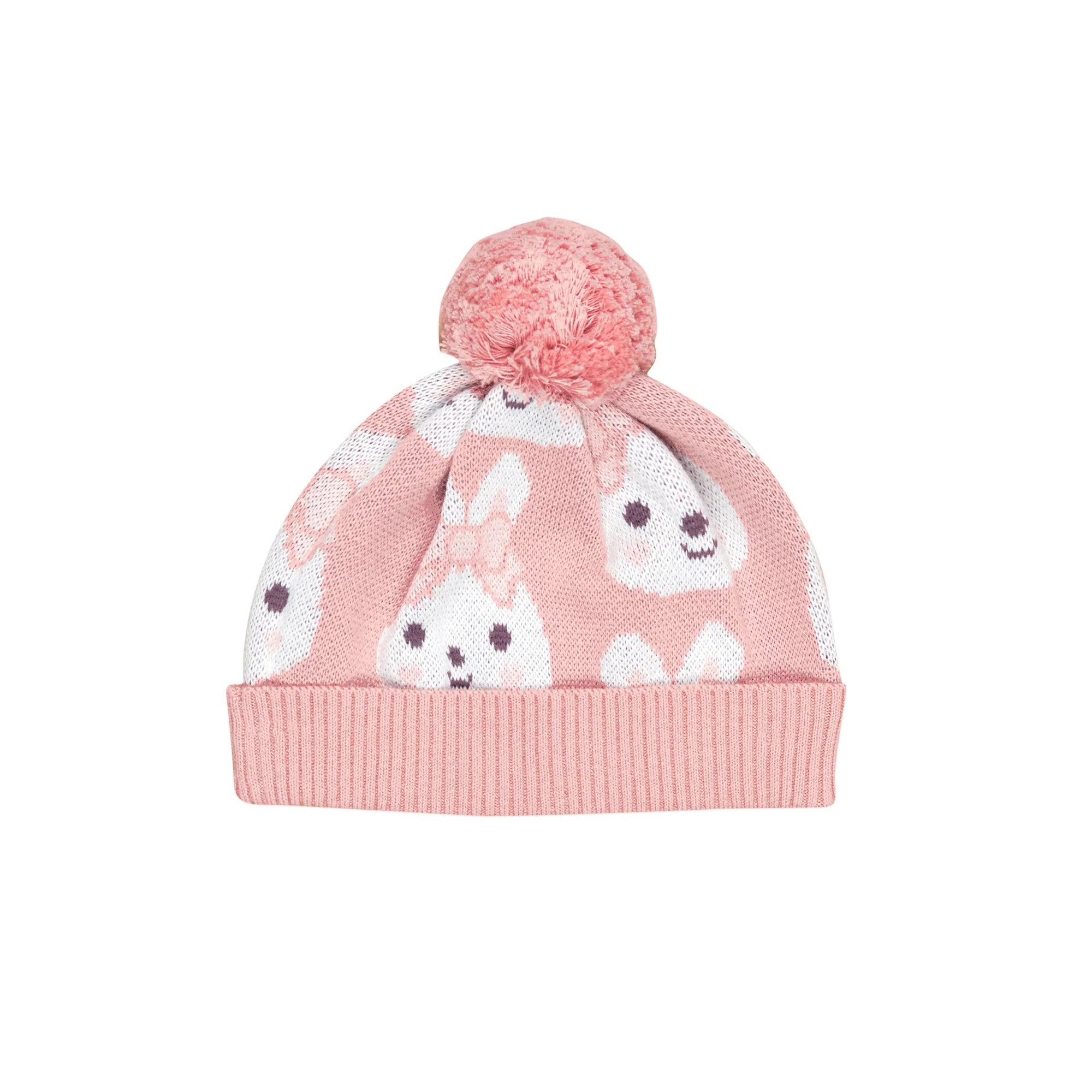 Bunny Love Knit Beanie - Dusty Pink - Image 2