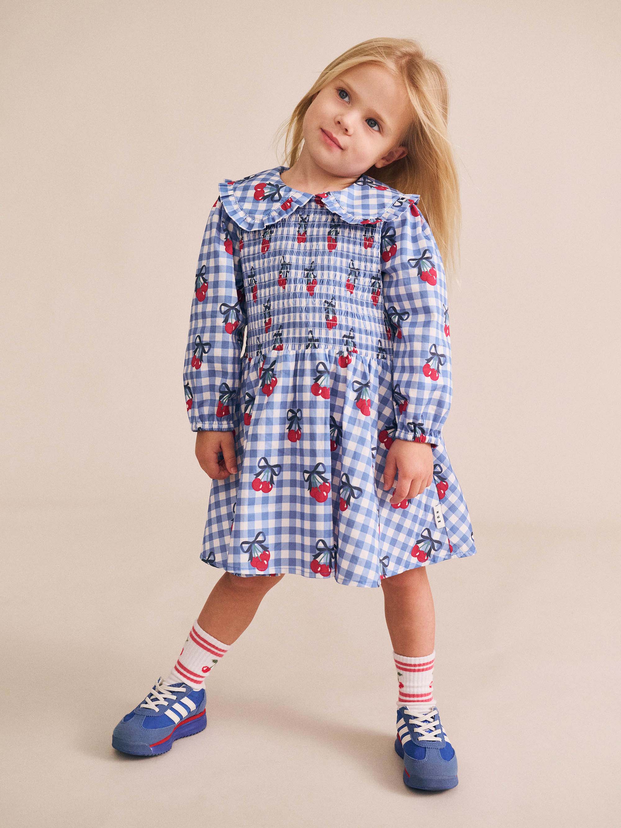 Cherry Gingham Shirred Dress - Image 2