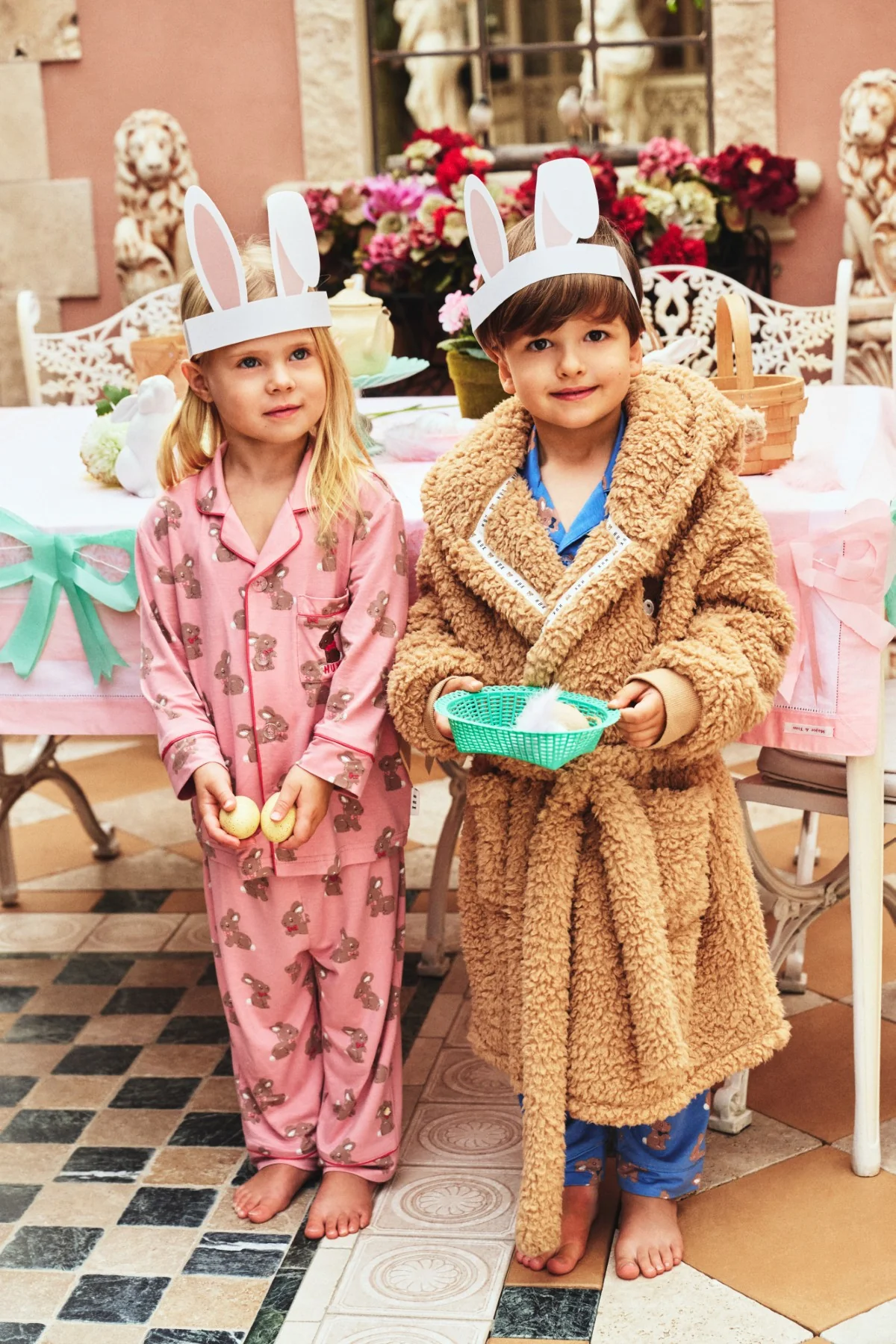 Dusty Pink Bunny Pj Set - Image 2