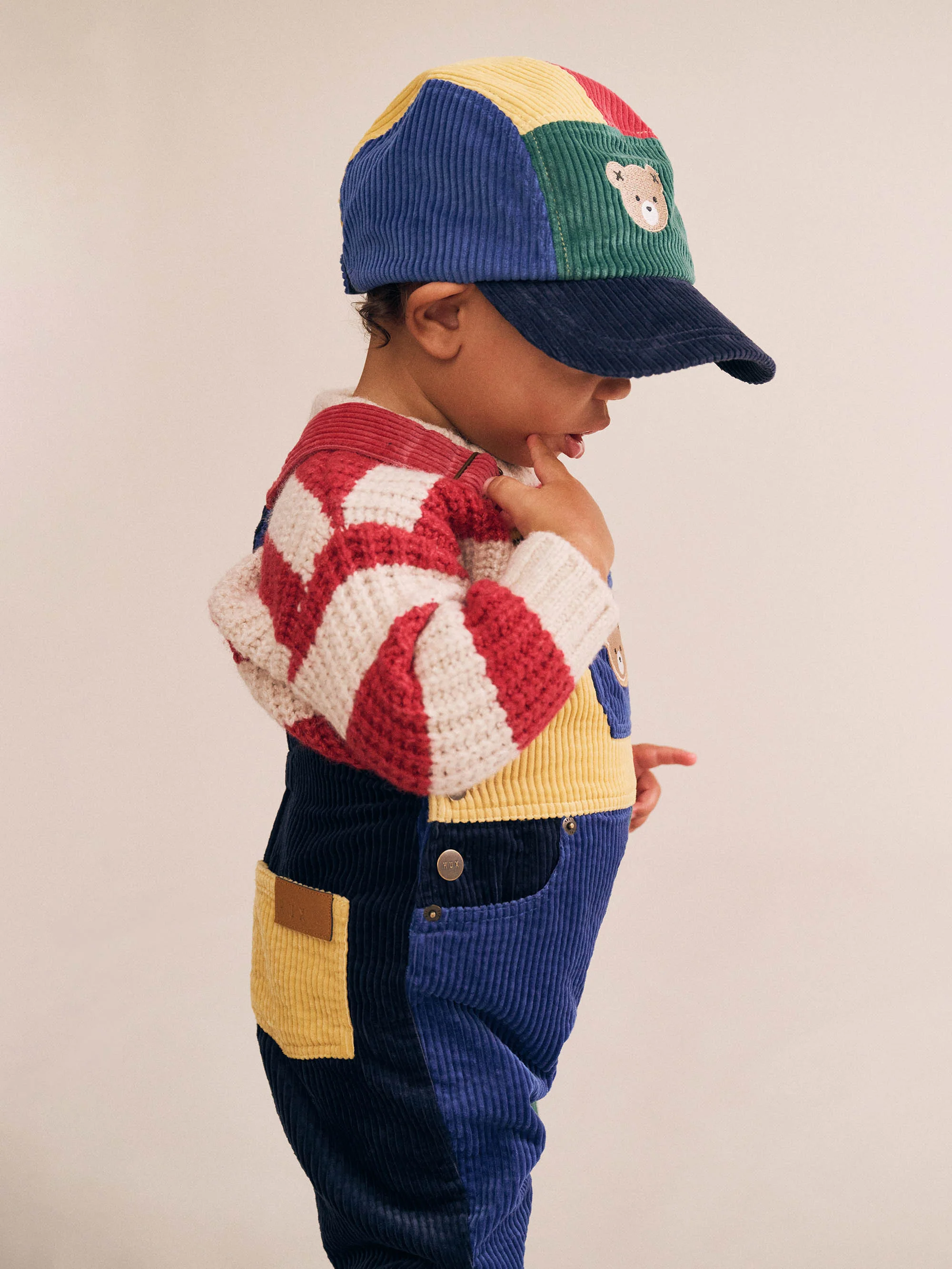 Colour Block Cord Panel Cap - Multi - Image 2