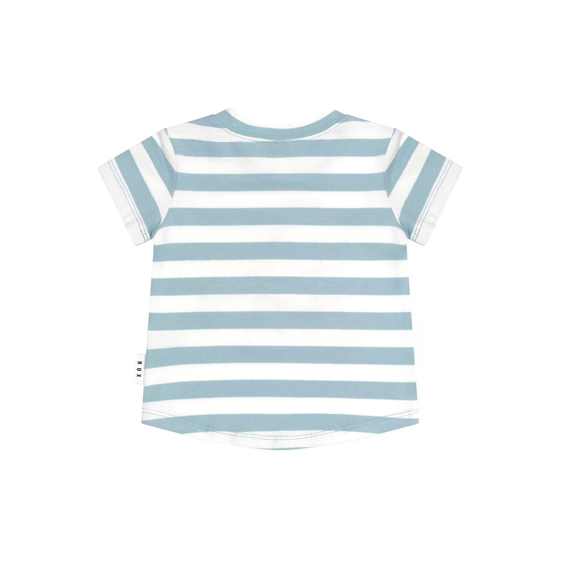 Construction Dino Stripe T-Shirt - Marine Blue/Almond Milk - Image 5