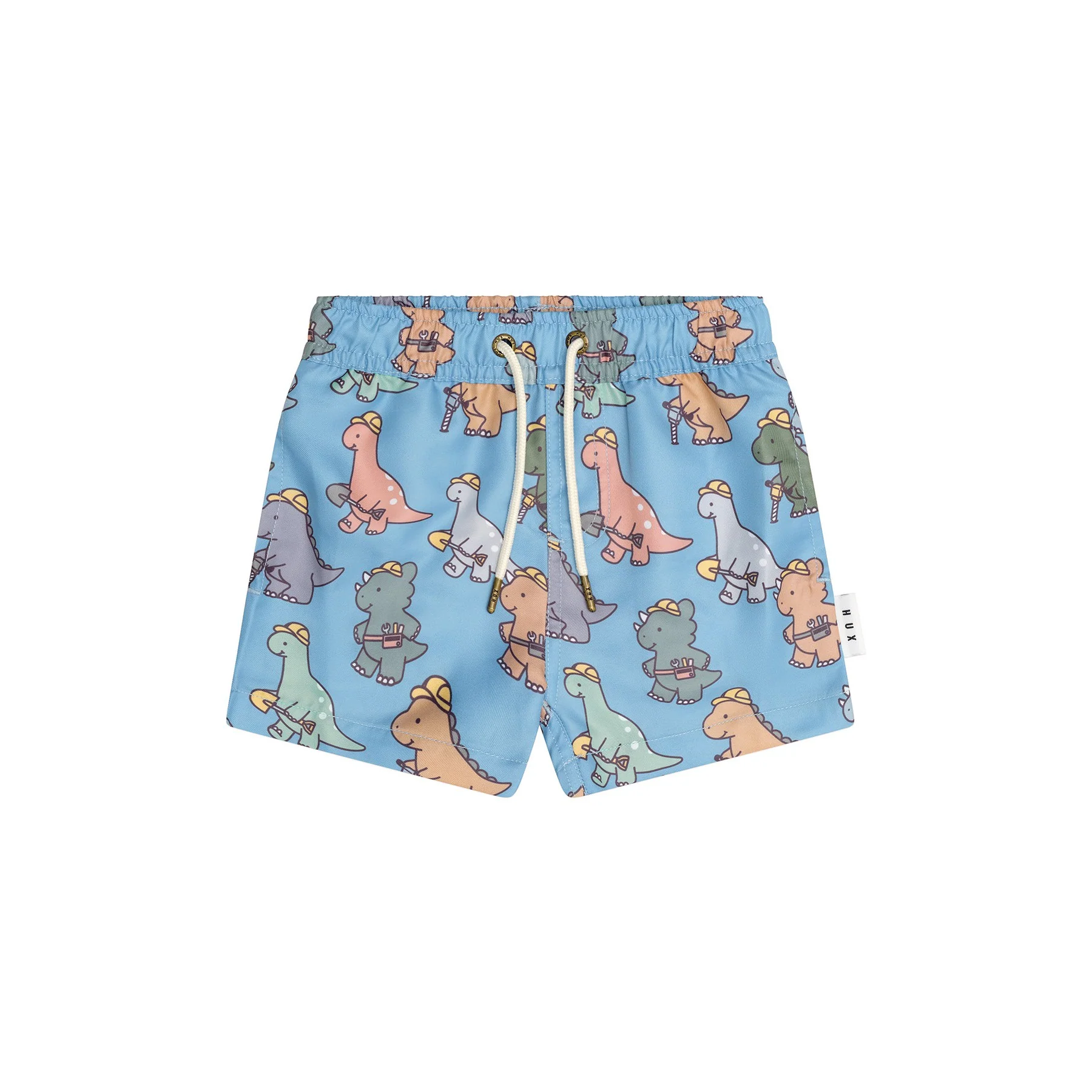 Construction Dinos Swim Short - Bright Blue