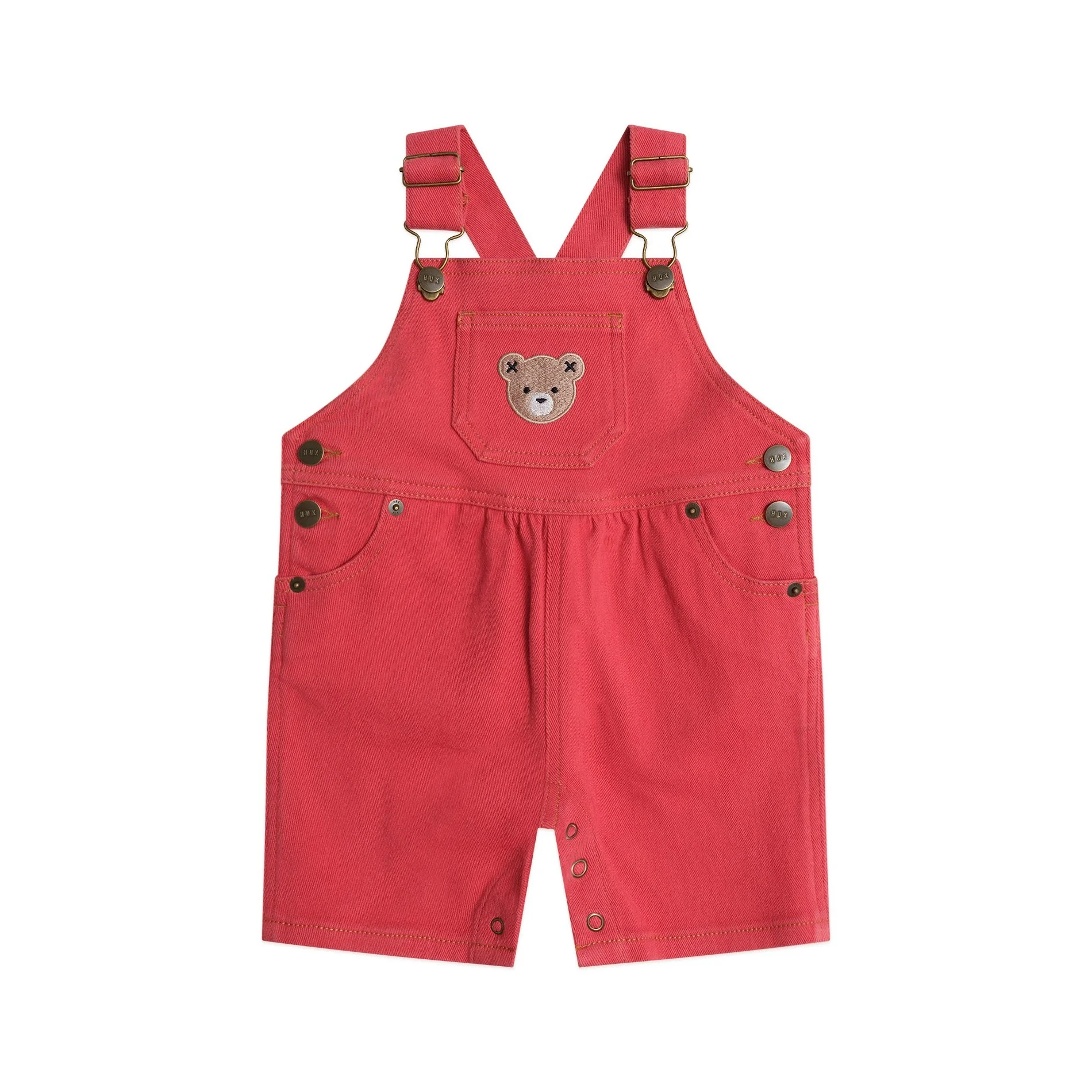 Denim Short Overalls Chilli Red