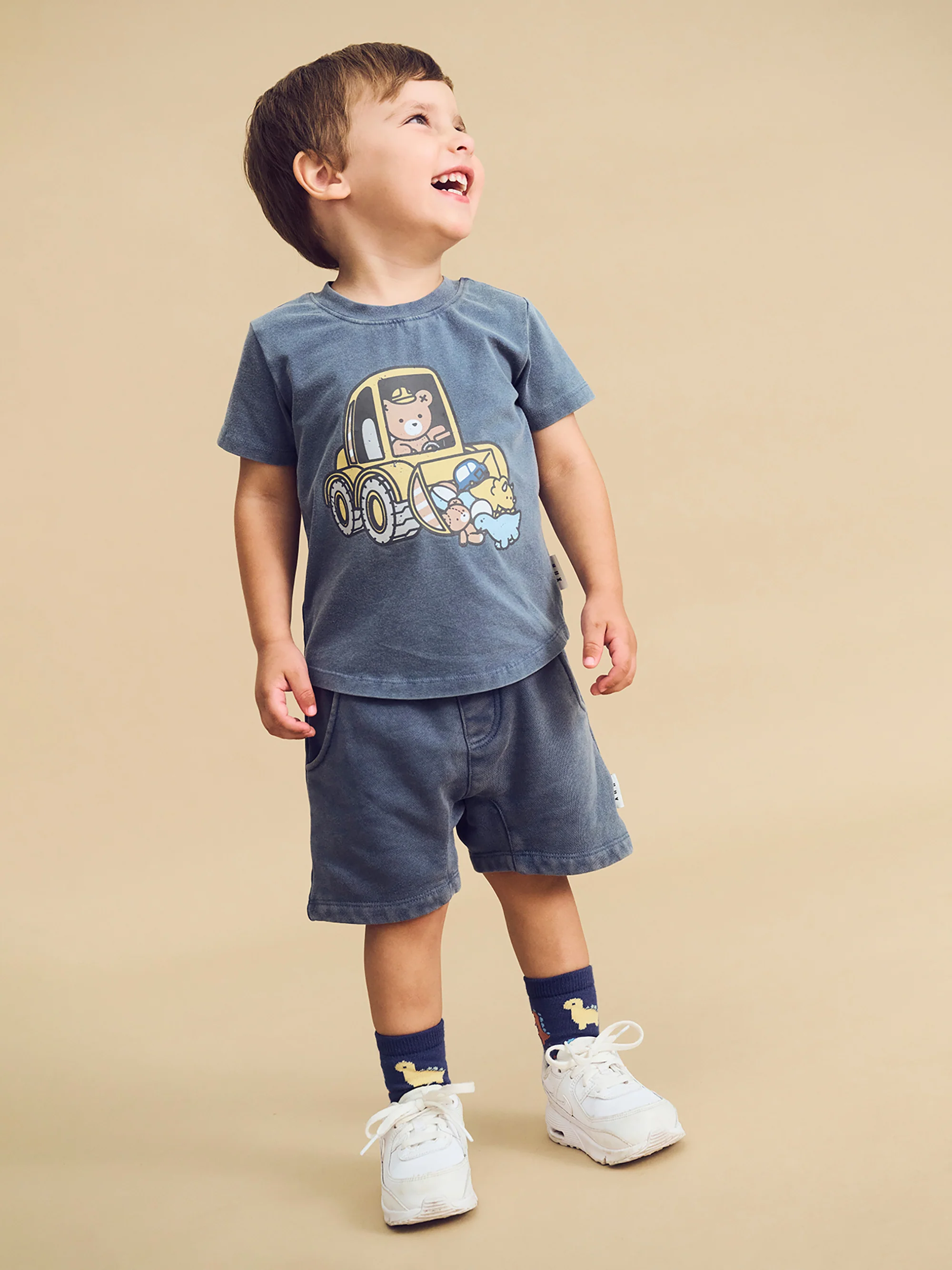 Digger Hux T-Shirt - Washed Navy - Image 3