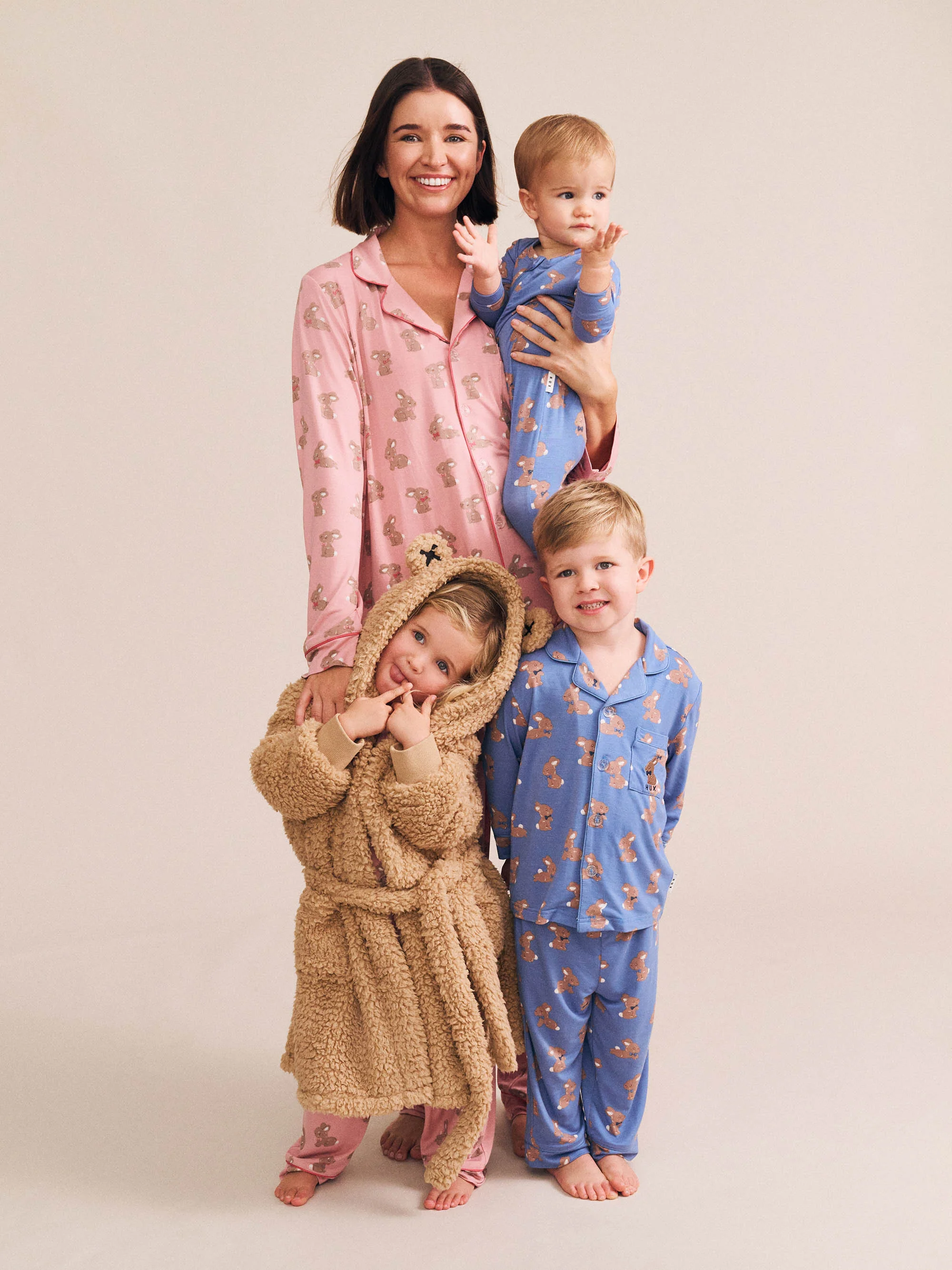 Dusty Pink Bunny Womens Pj Set - Image 4
