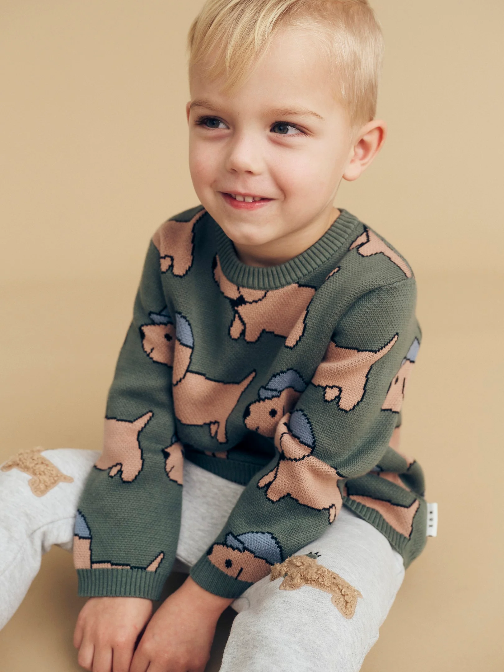 Furry Dino Dog Drop Crotch Pant - Grey Marle - Image 4