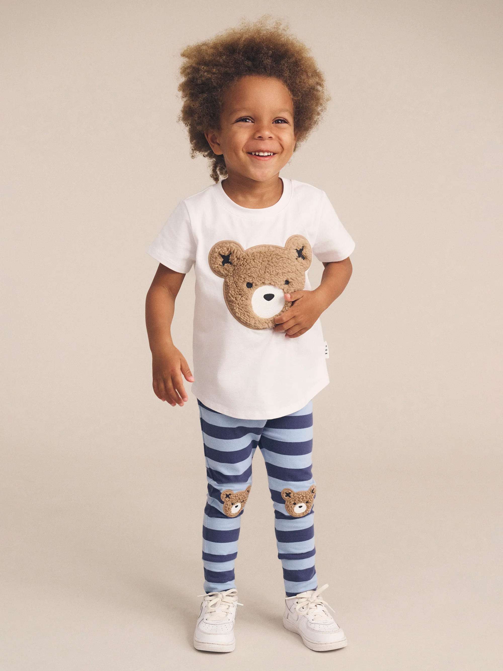 Huxbaby Furry Hux Bear Blue Stripe Legging - Image 2