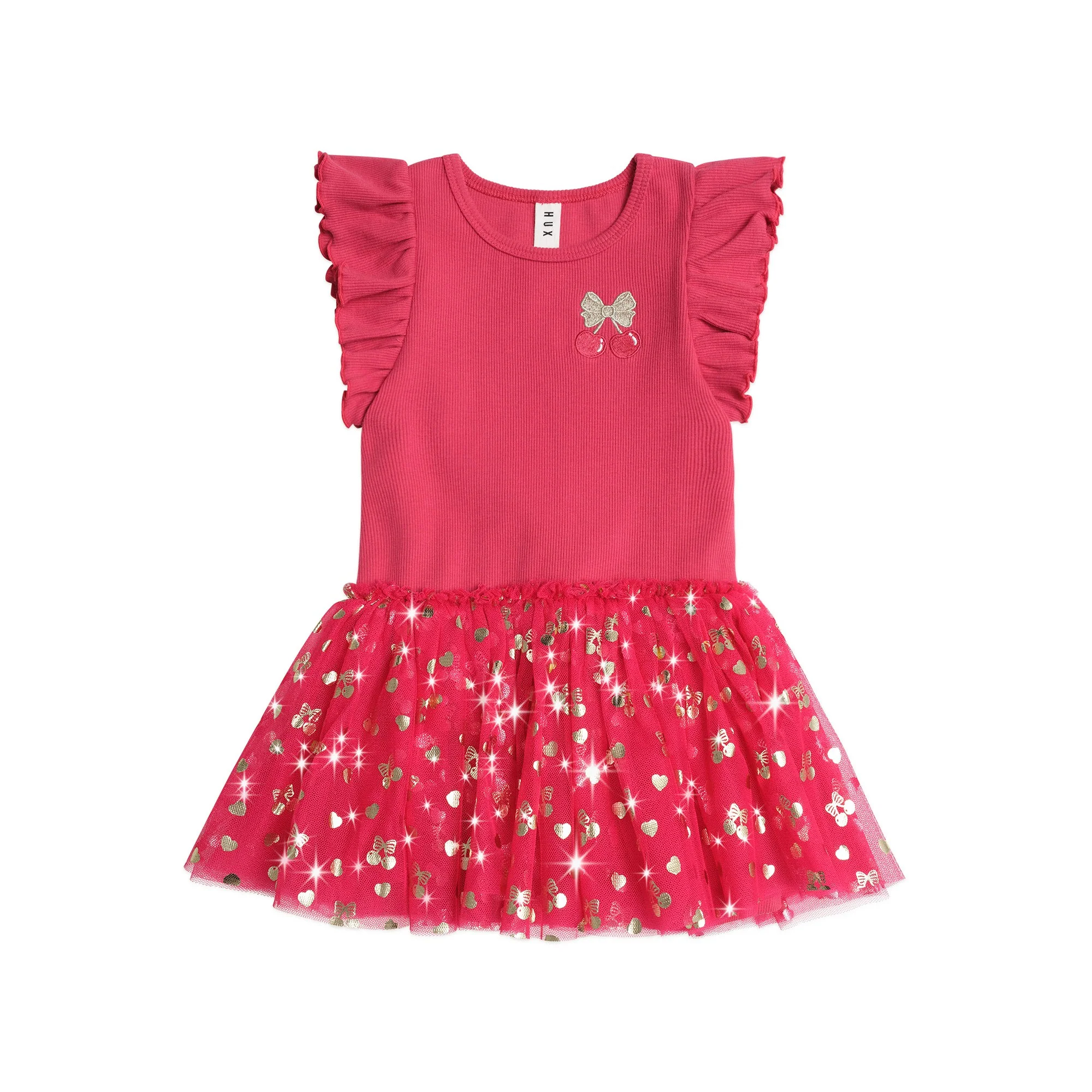 Golden Cherry Pie Rib Tulle Dress