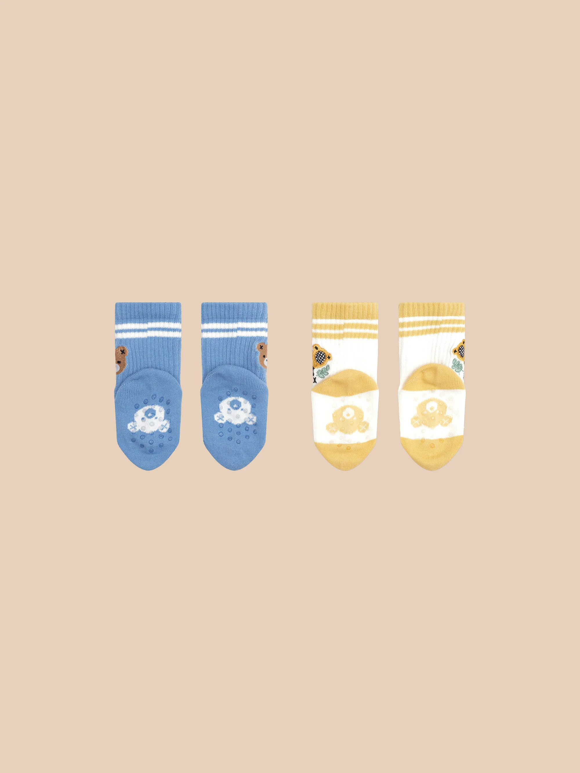 Hux Tennis 2 pack Socks - Bright Blue/Golden - Image 3