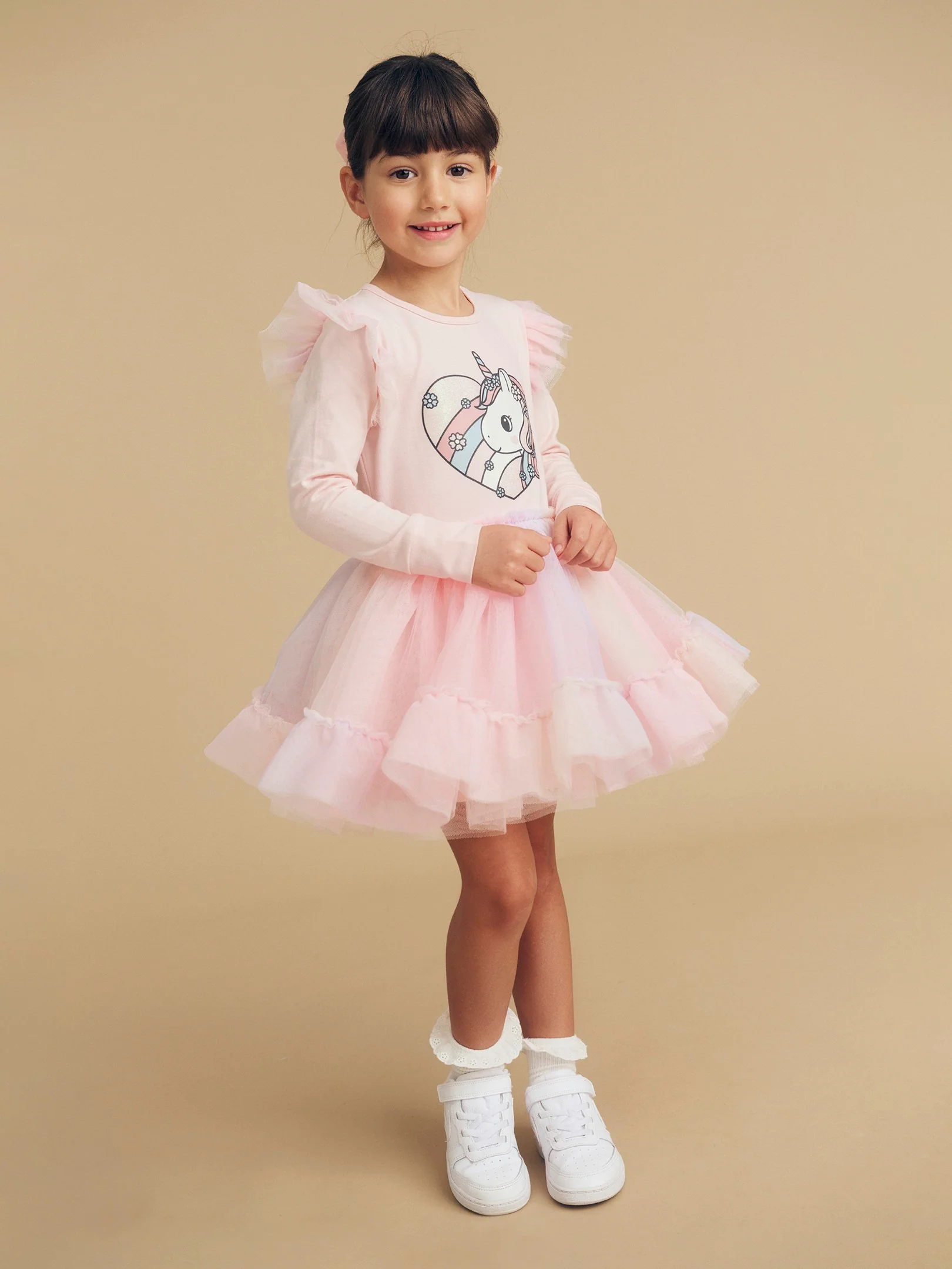 Loveheart Unicorn Ballet Dress - Pink Pearl - Image 2