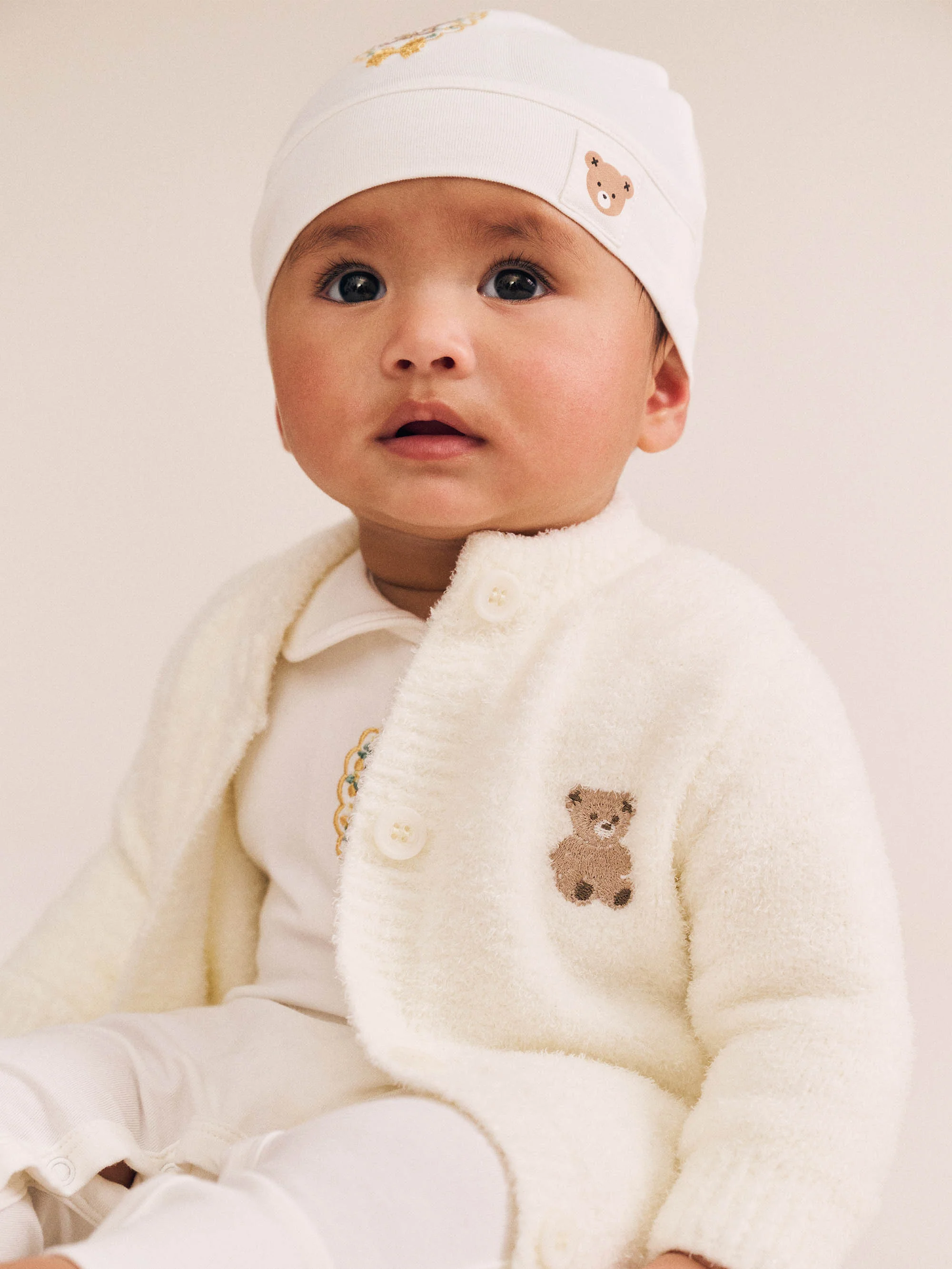 My First Hux Almond Milk 4Pc Boucle Newborn Set - Image 4