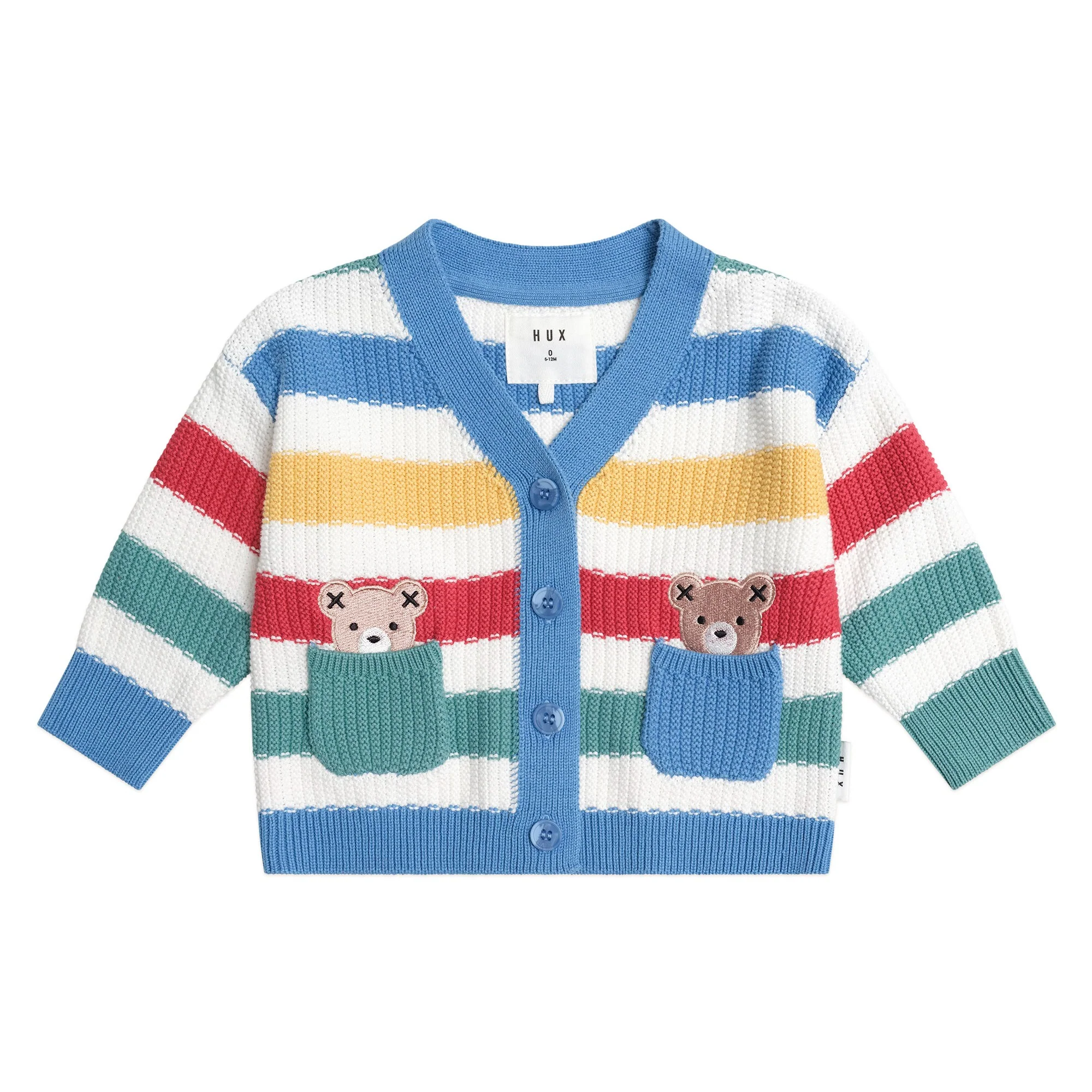 Huxbaby Peekaboo Hux Stripe Knit Cardi