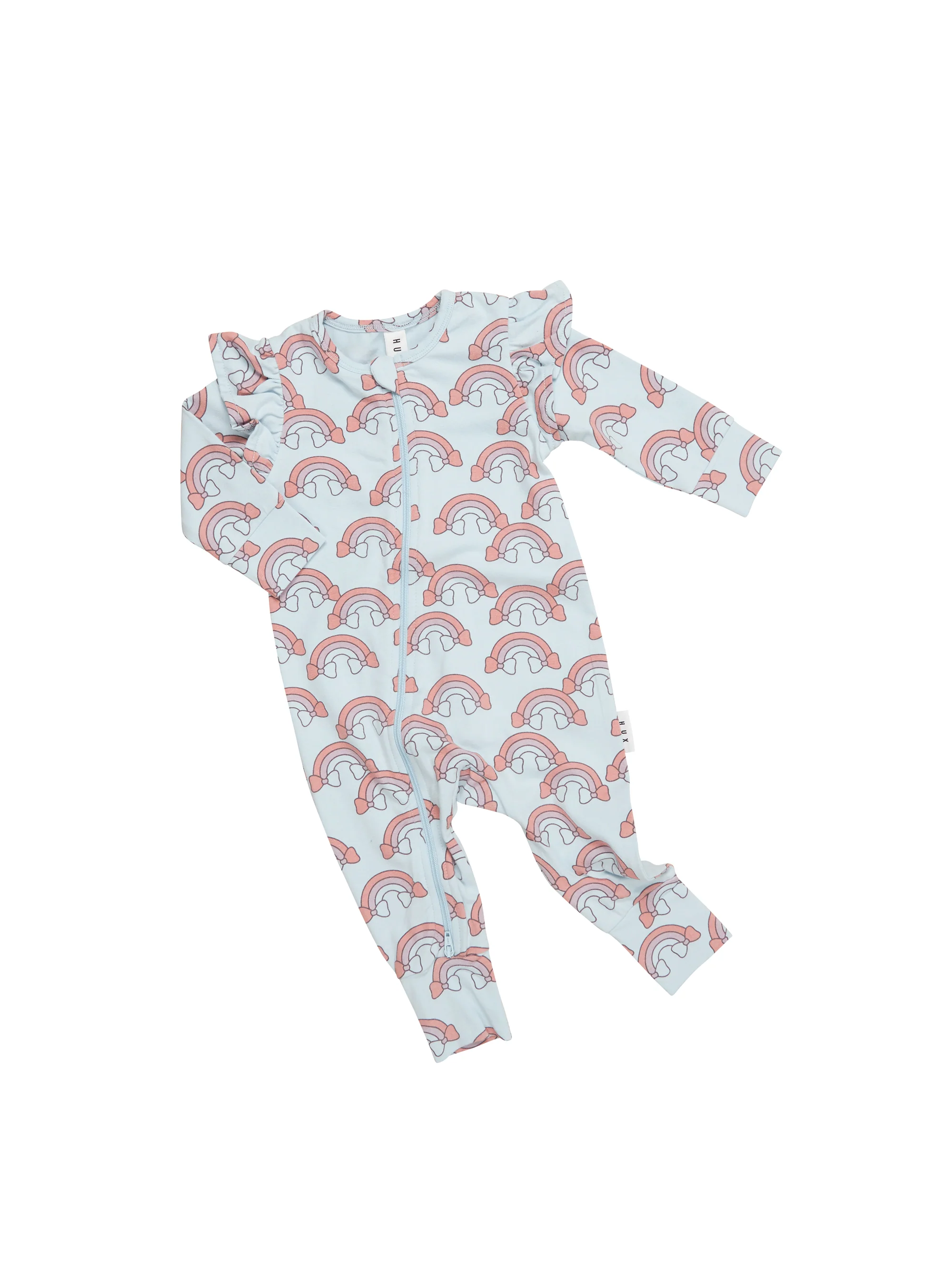 Huxbaby Rainbow Zip Romper - Sky - Image 4