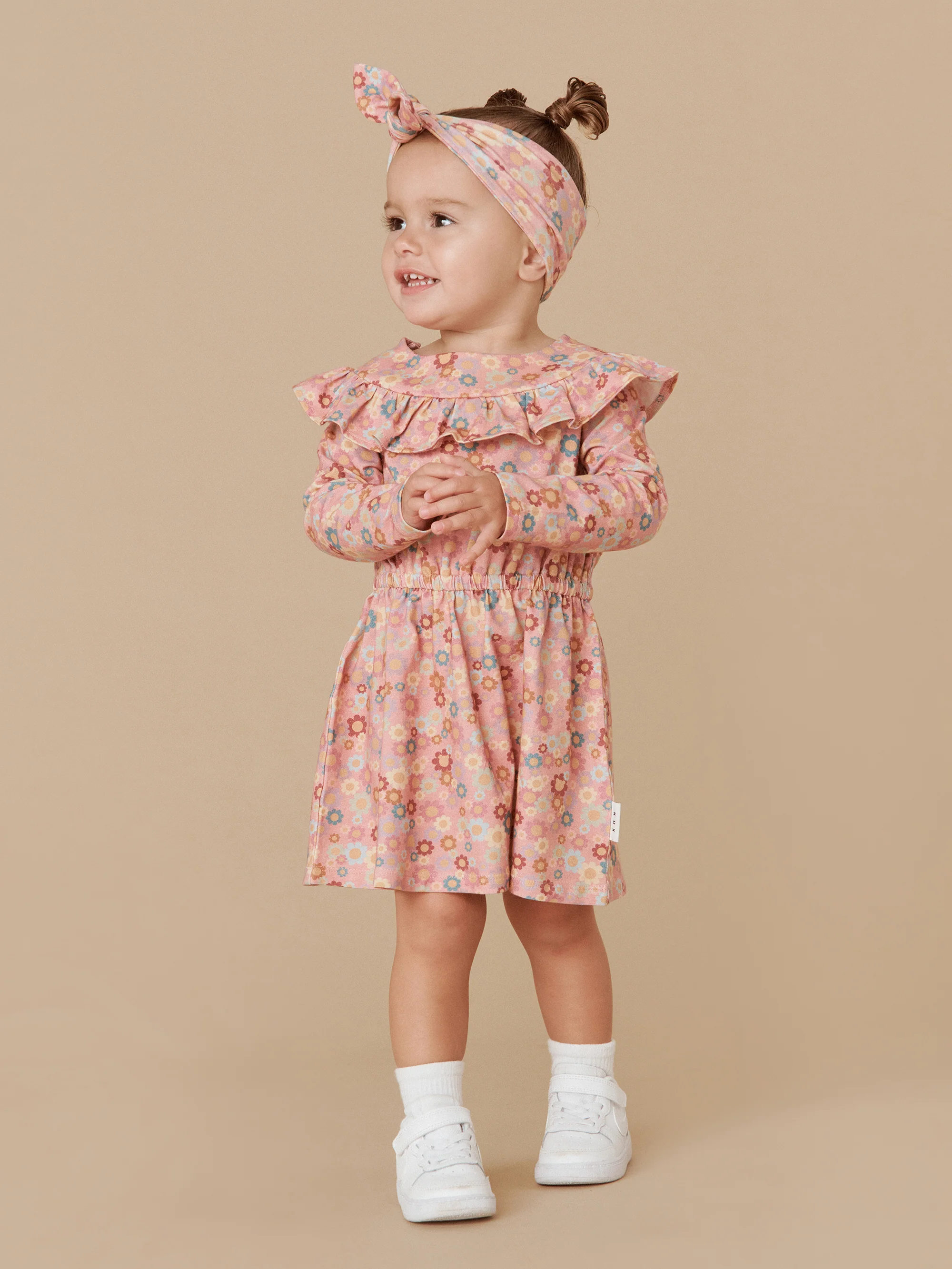 Rainbow Flower Bear 2 Pack Headband - Dusty Rose / Lavender - Image 4