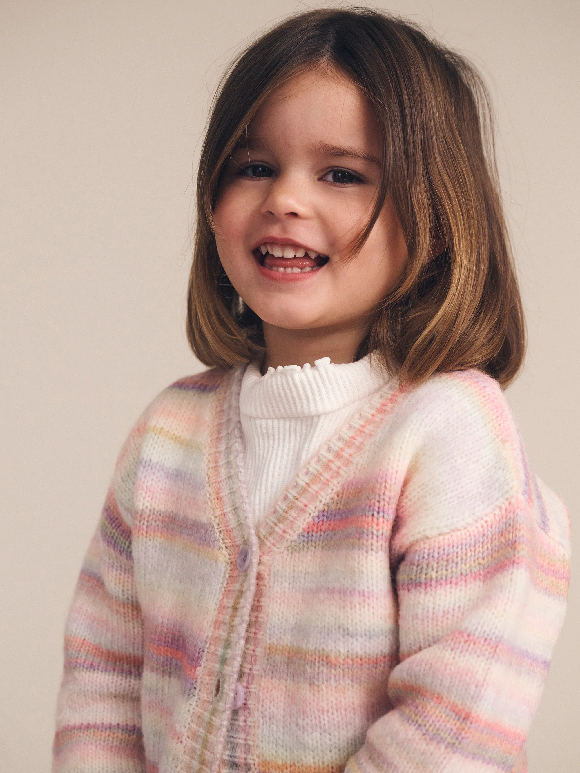 Huxbaby Rainbow Stripe Knit Boxy Cardi - Image 2