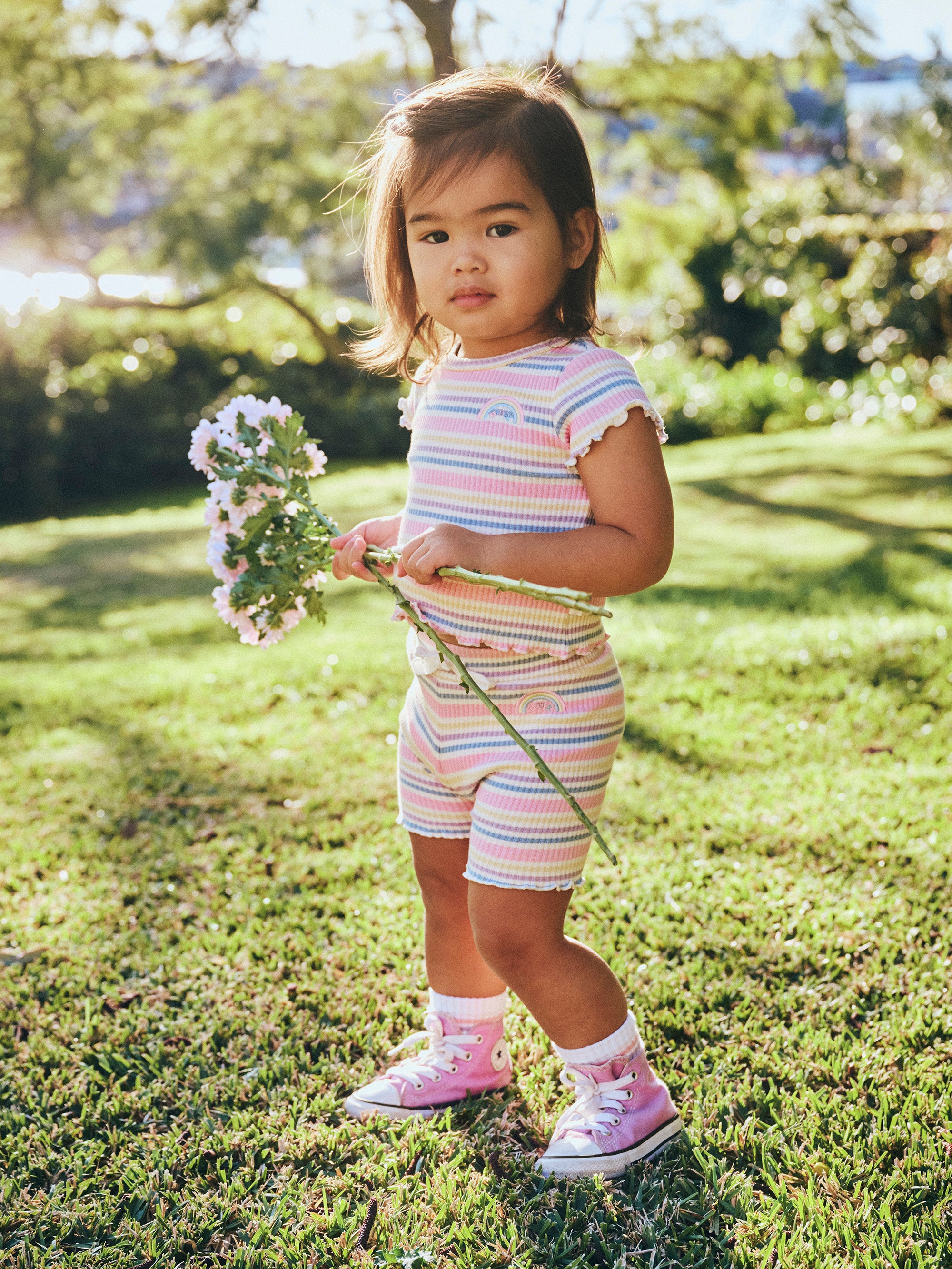Huxbaby Rainbow Stripe Rib Short - Image 4