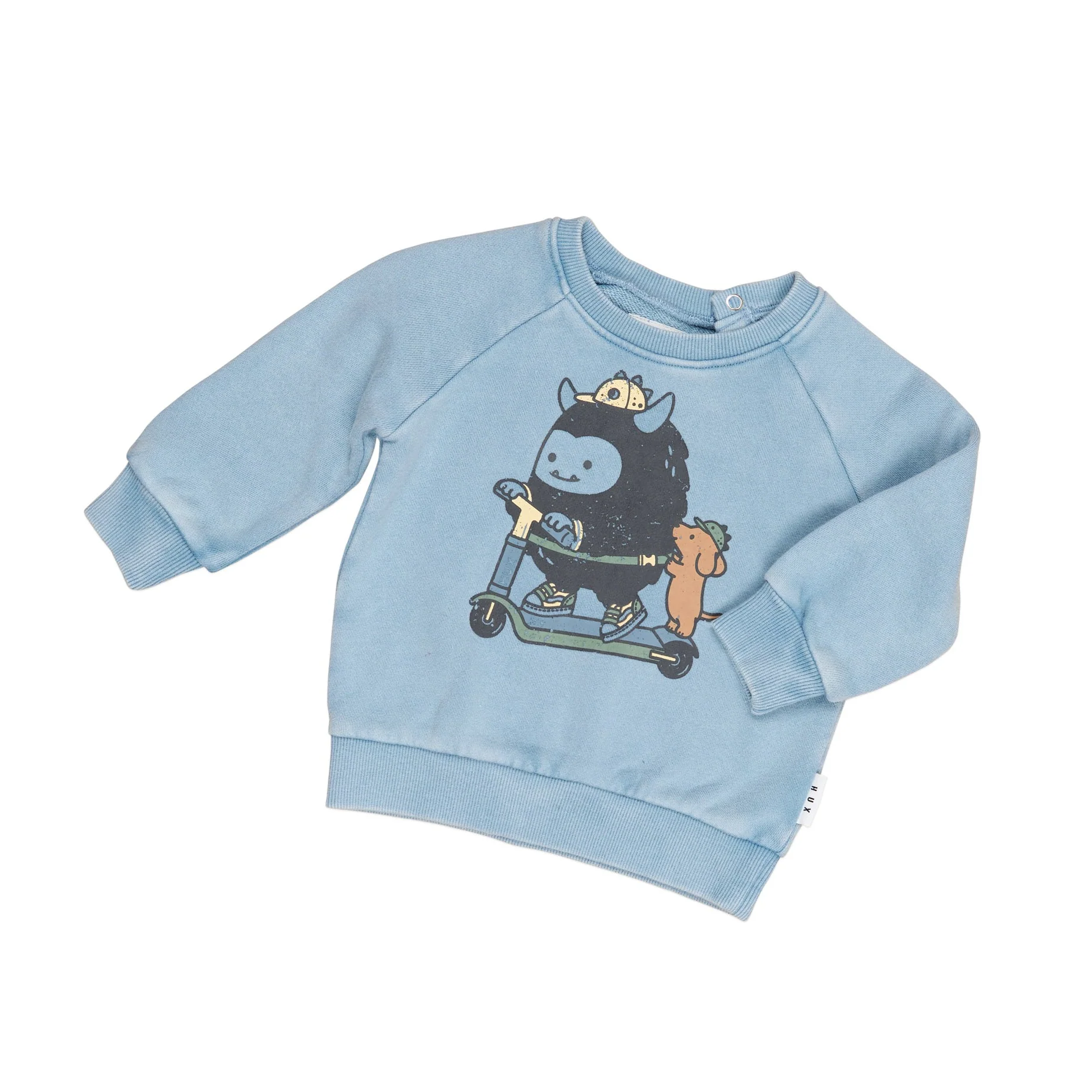 Scooter Monster Sweatshirt - Washed Blue - Image 6