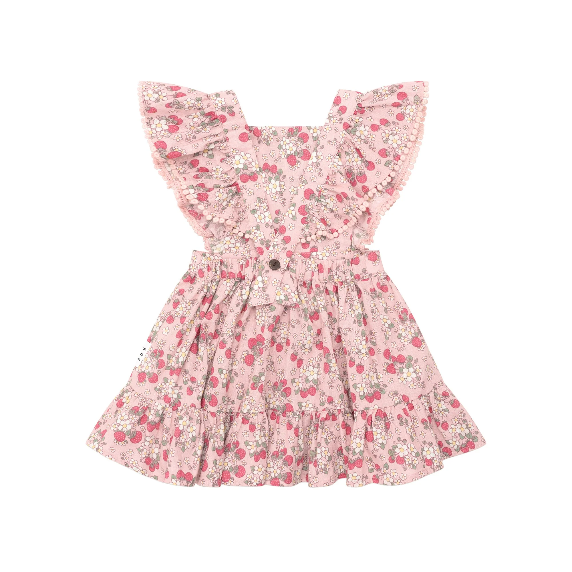 Vintage Strawberry Ruffle Dress - Blush - Image 4
