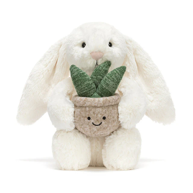 Jellycat Cream Bunny with Plant - Image 3