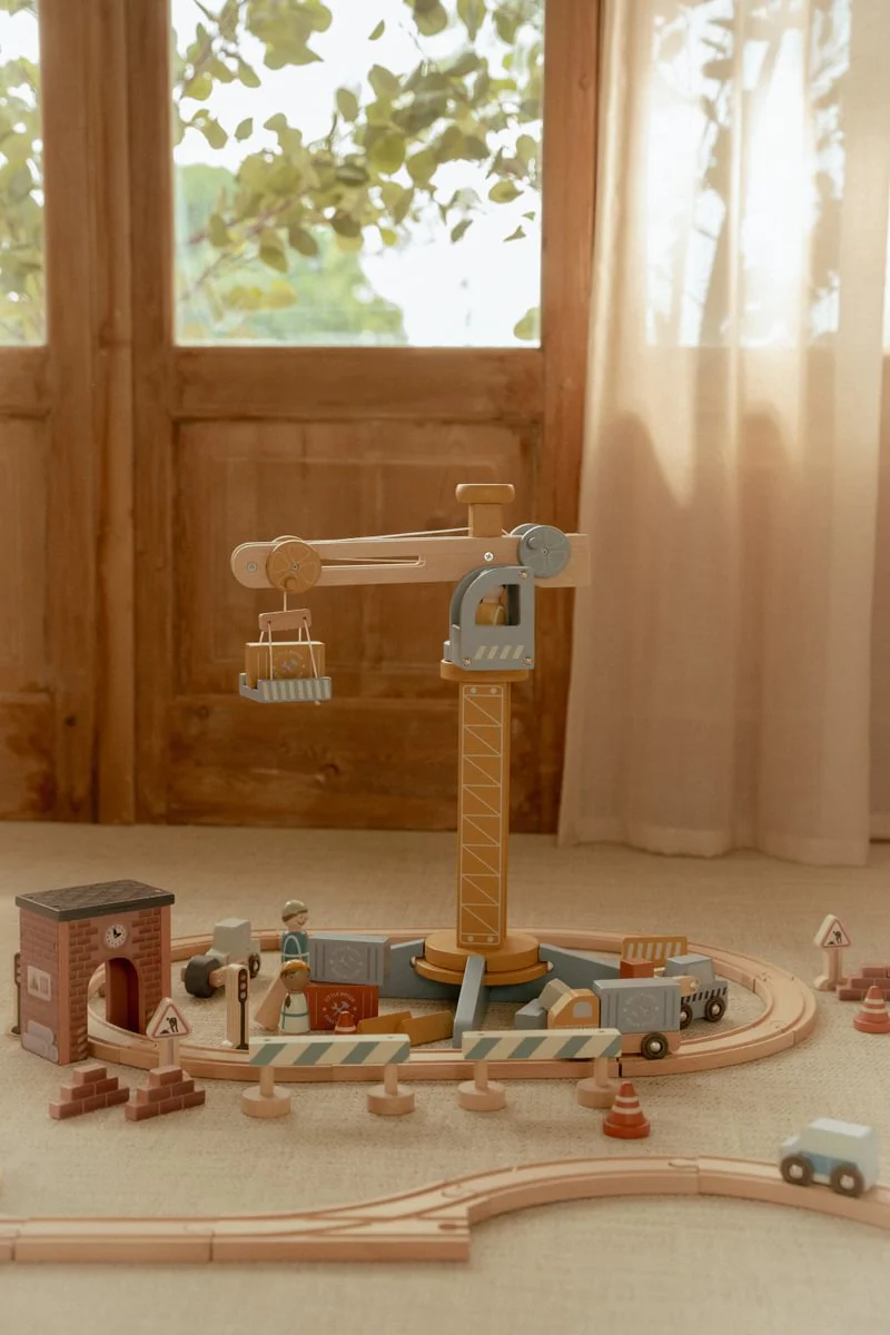 Wooden Crane and Train Track Set - Image 6