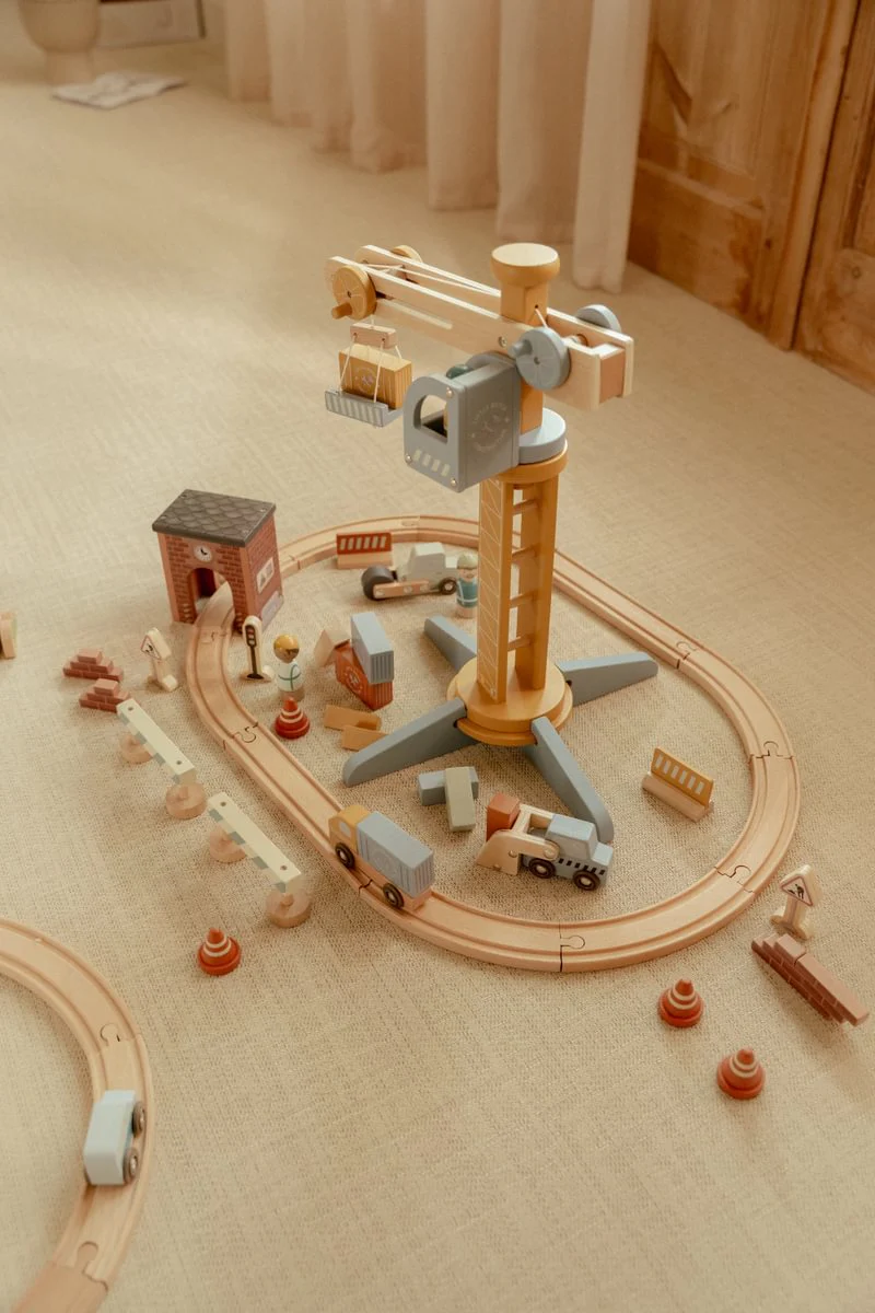 Wooden Crane and Train Track Set - Image 8