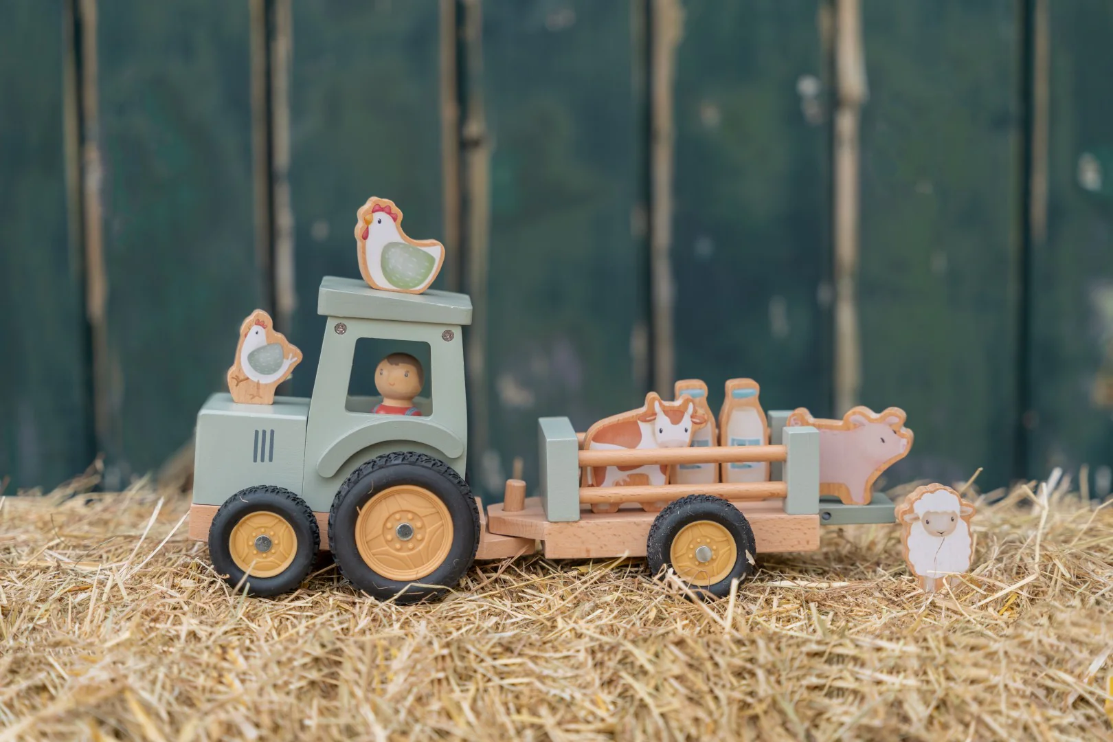 Little Farm Tractor With Trailer - Image 4
