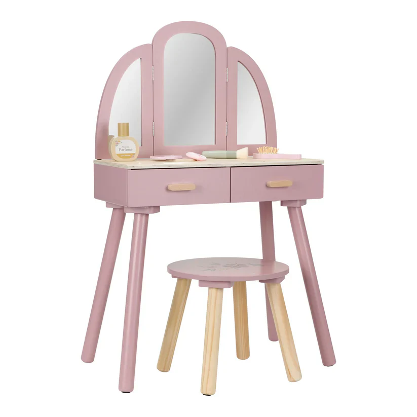 Wooden Dressing Table with Mirror - Large