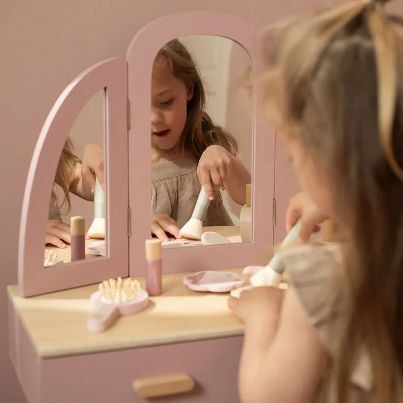 Wooden Dressing Table with Mirror - Large - Image 2