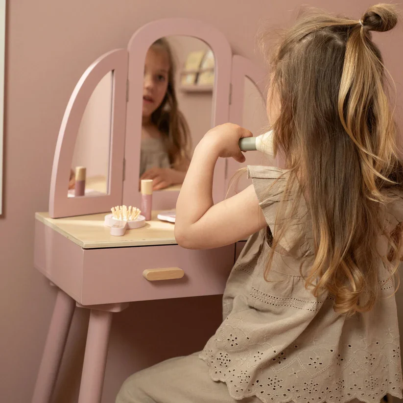 Wooden Dressing Table with Mirror - Large - Image 4
